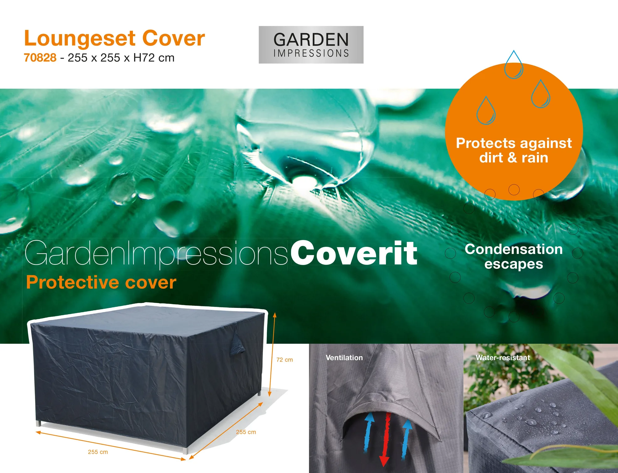 Coverit loungeset hoes - 255x255xH72 cm