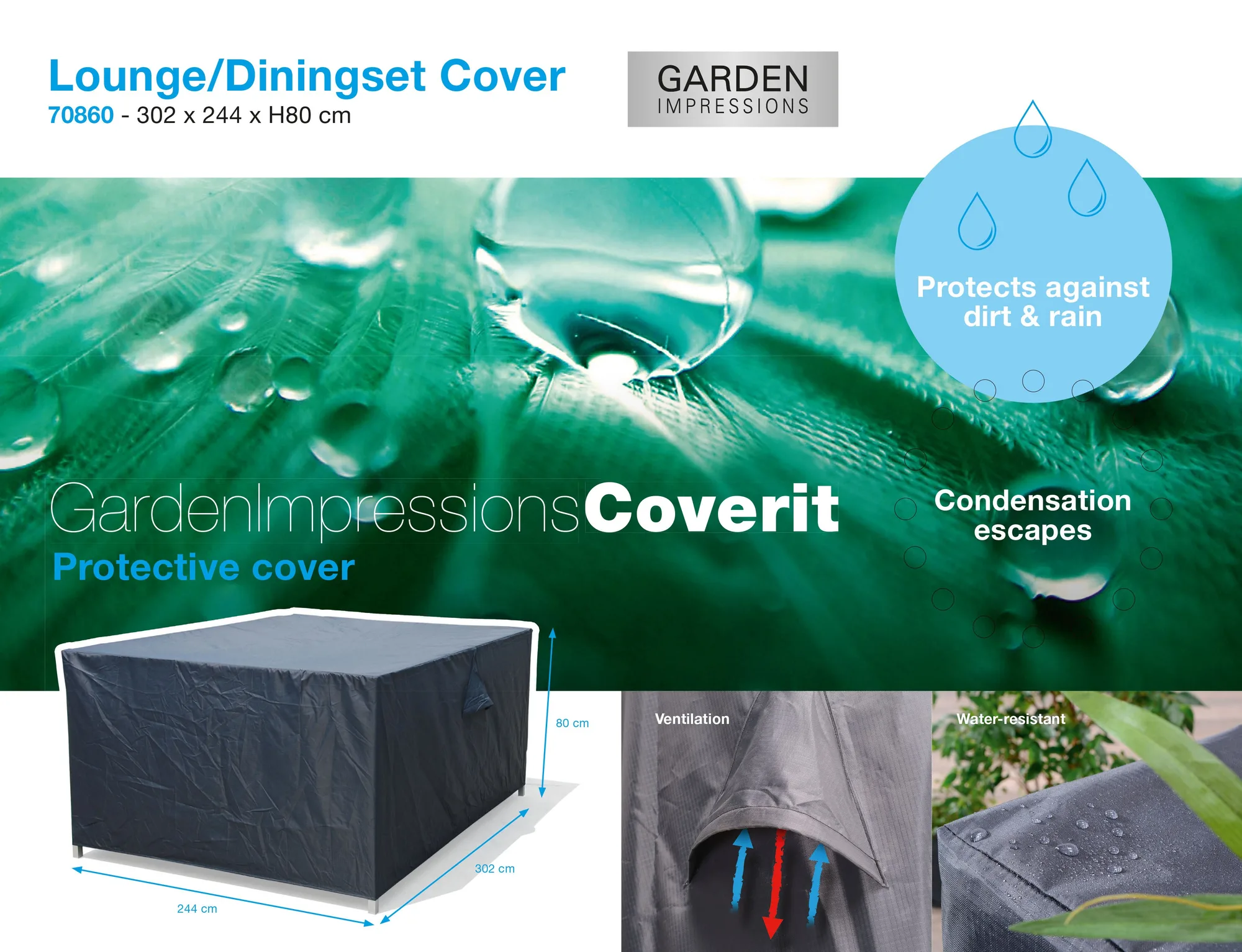 Coverit lounge-diningset hoes - 302x244xH80 cm