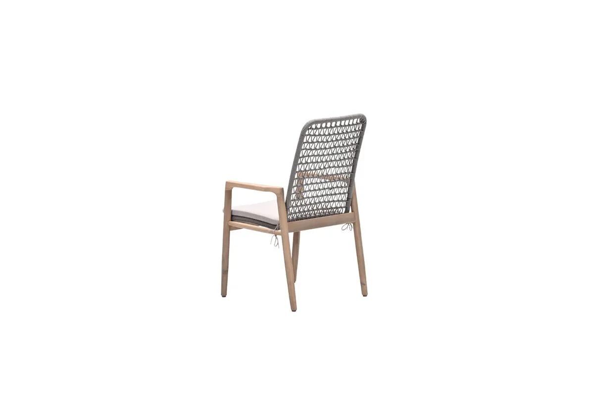 Skala dining fauteuil - acaciahout met white wash -  rope taupe - grey sand