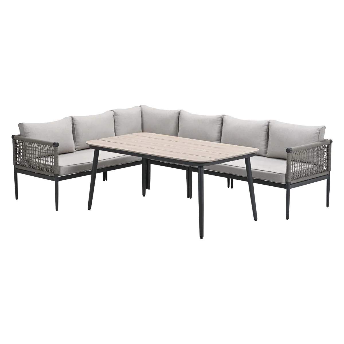 Garden Impressions Teramon loungeset met hoge tafel taupe rope