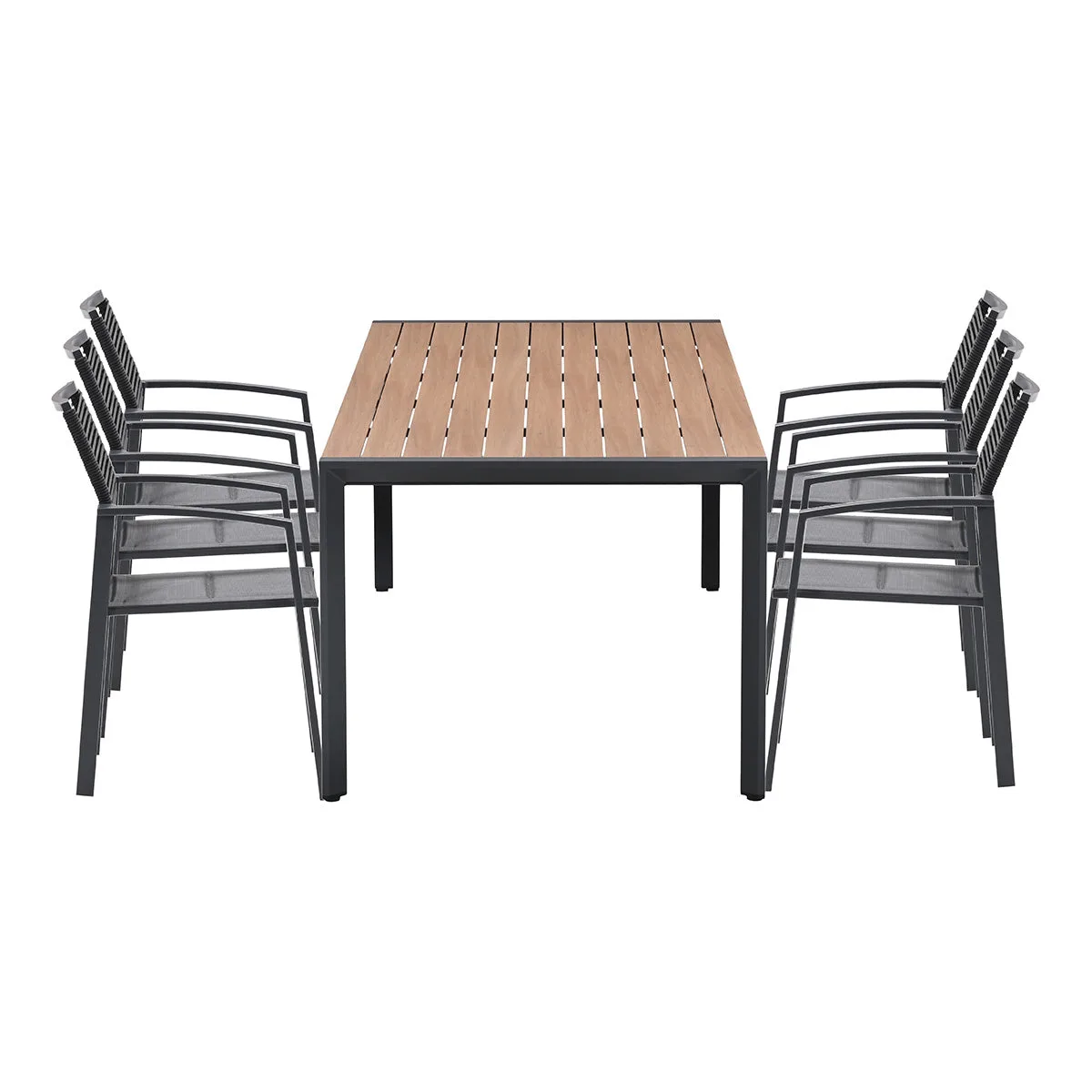 Garden Impressions Cosmo/Felini tuinset 6 personen teaklook tafel 220 cm