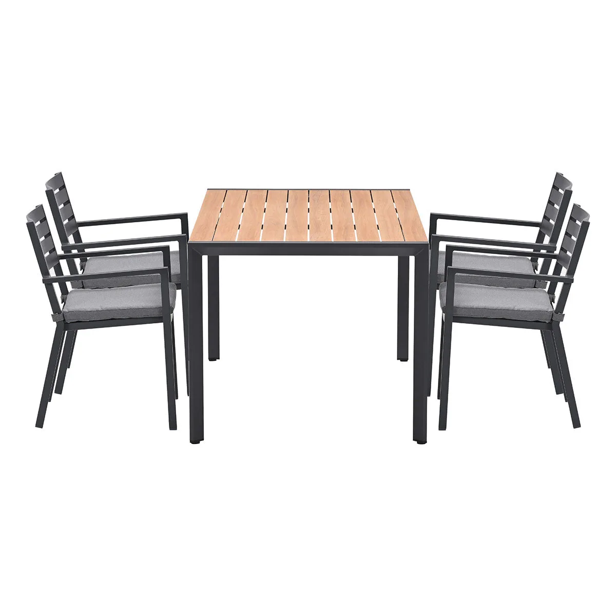 Garden Impressions Oklahoma/Felini tuinset 4 personen teaklook tafel 160 cm