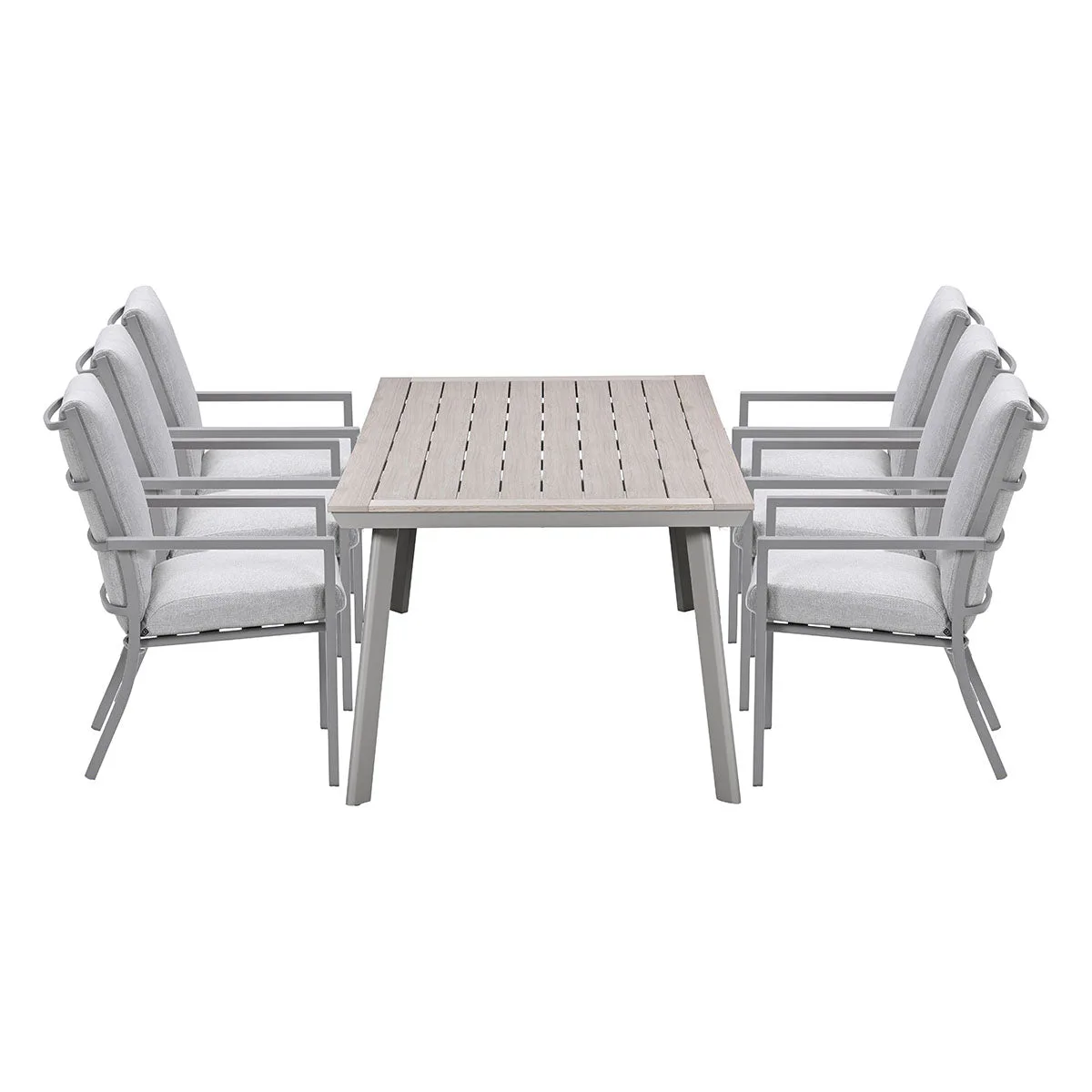 Garden Impressions Sergio/Vigo tuinset 6 personen taupe stapelbare stoelen 230 cm