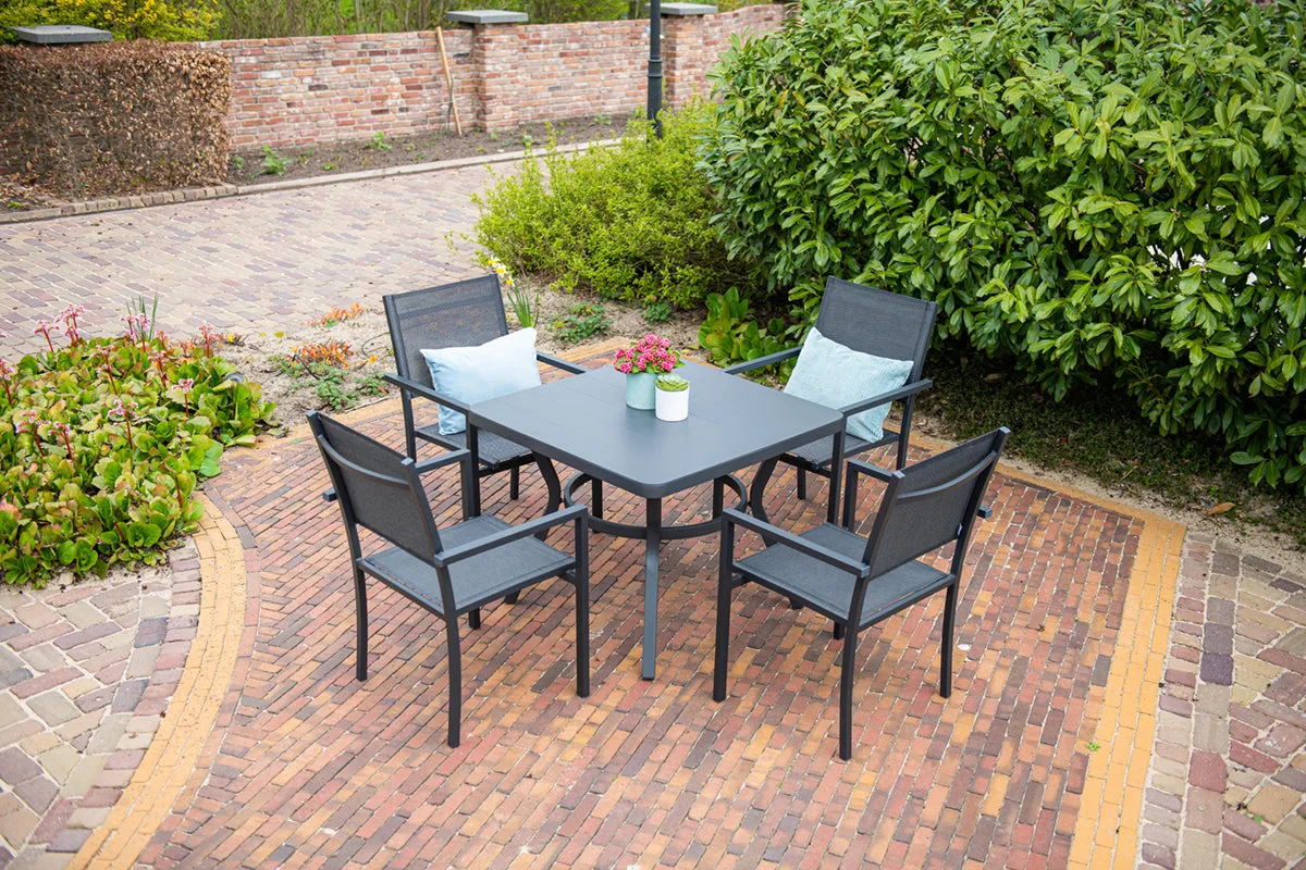 Garden Impressions Moon chaises de jardin lot de 4 – carbon black / anthracite