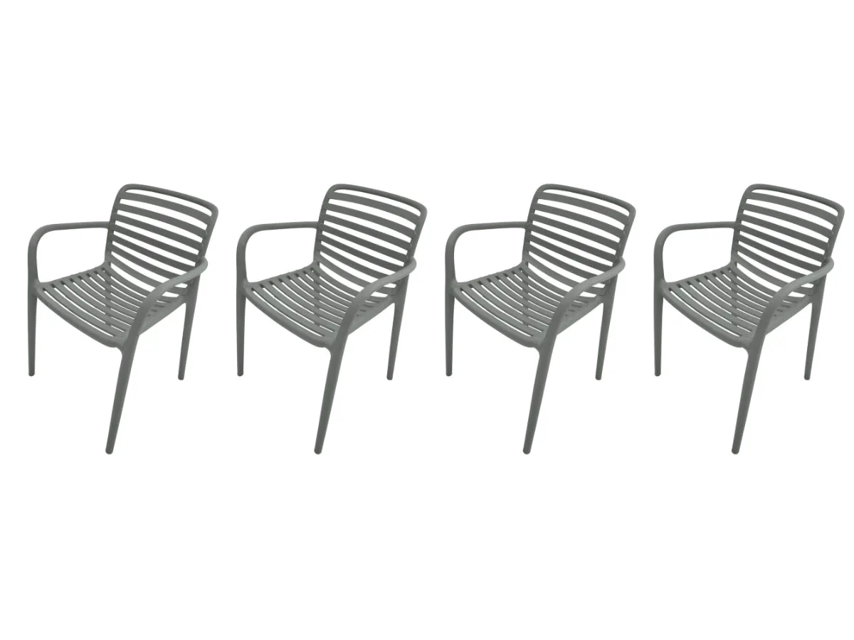 Garden Impressions Nantes tuinstoelen set van 4 – stone green