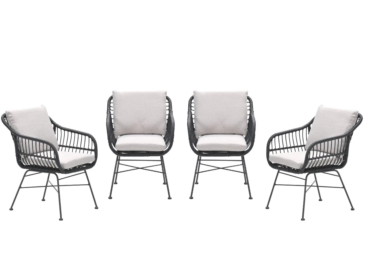 Garden Impressions Margriet tuinstoelen set van 4 zwart