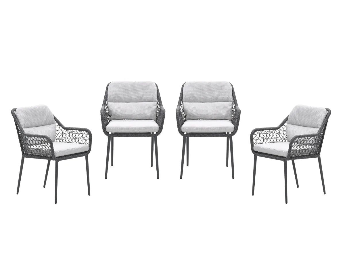 Garden Impressions Toledo tuinstoelen set van 4 donkergrijs
