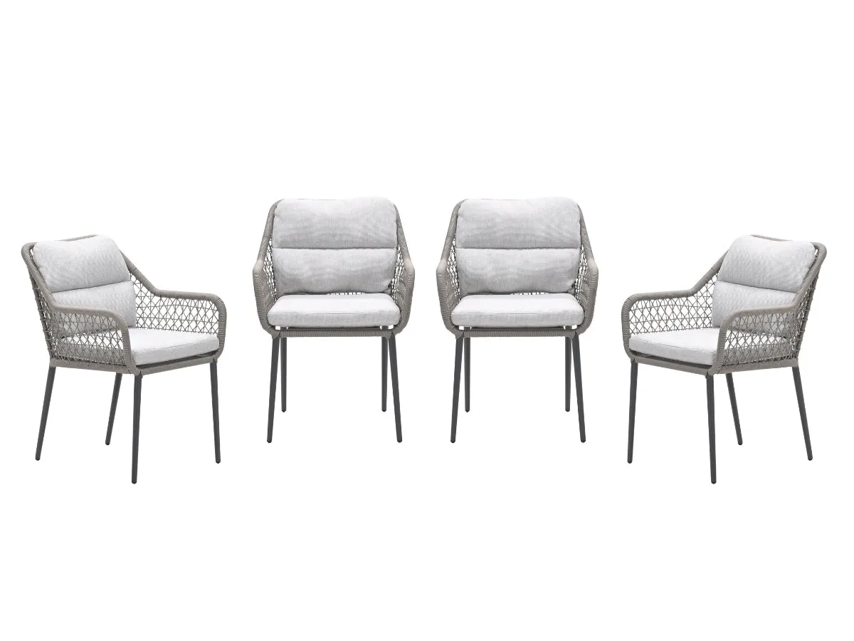 Garden Impressions Toledo tuinstoelen set van 4 taupe