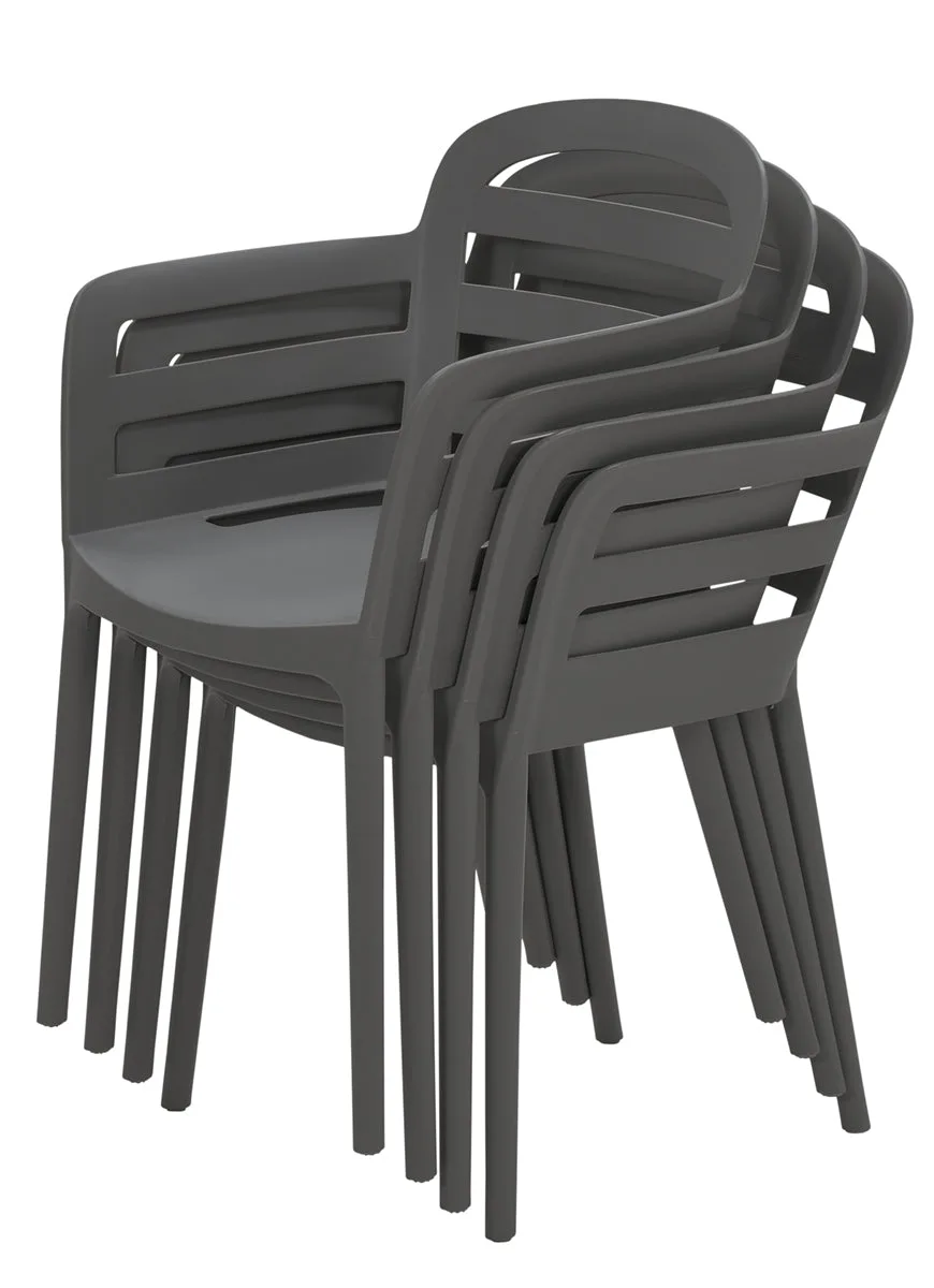 Garden Impressions Formello - Lot de 4 chaises de jardin anthracite