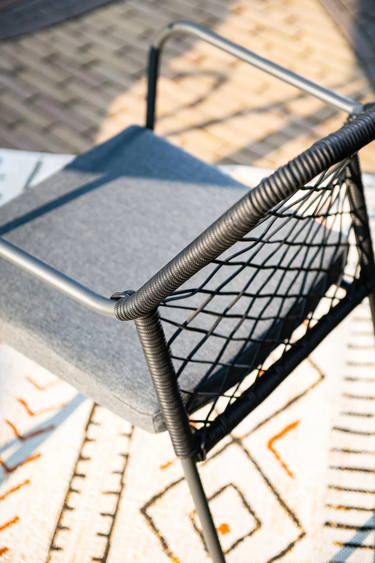 Garden Impressions Dido chaises de jardin, set de 4, corde noire