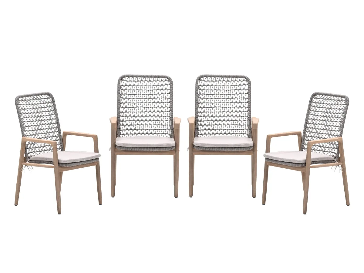 Garden Impressions Skala tuinstoelen set van 4 acacia / rope
