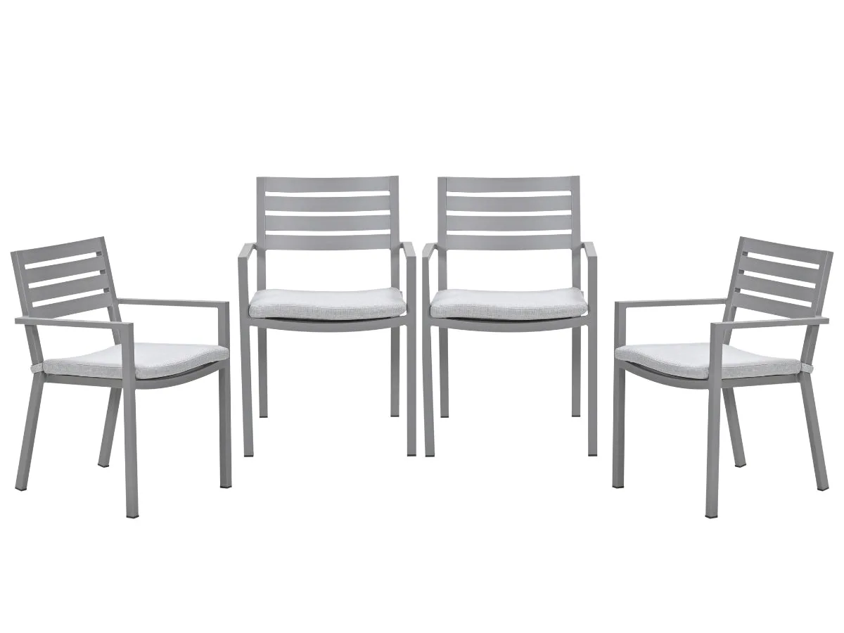 Garden Impressions Oklahoma tuinstoelen set van 4 taupe