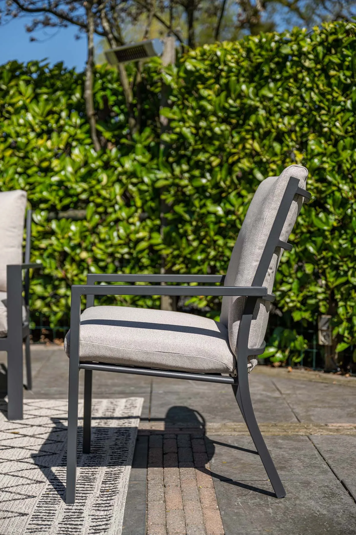 Garden Impressions Sergio chaises de jardin lot de 4 noir carbone