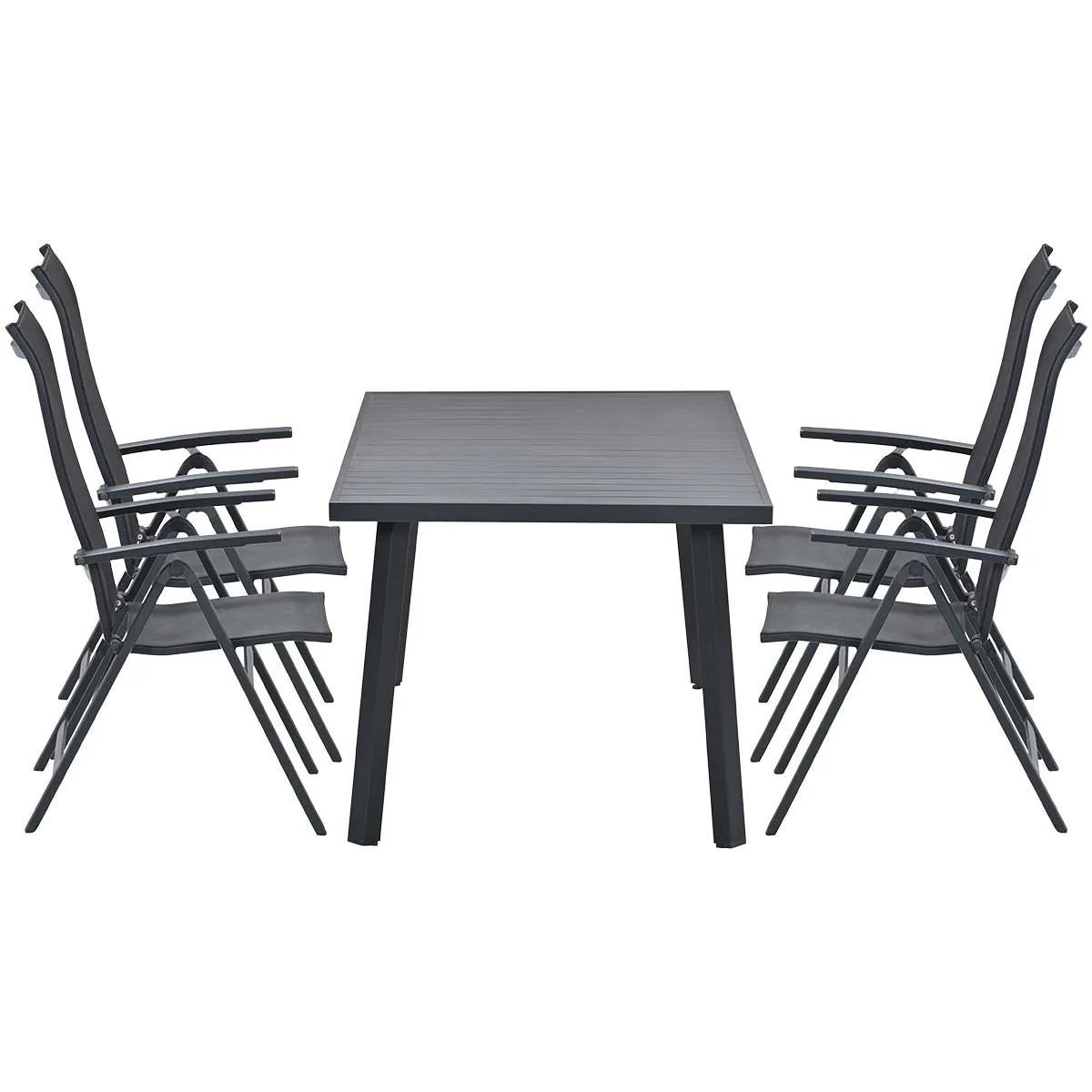 Garden Impressions Osaka verstelbare stoelen 4 stuks + Terni tafel