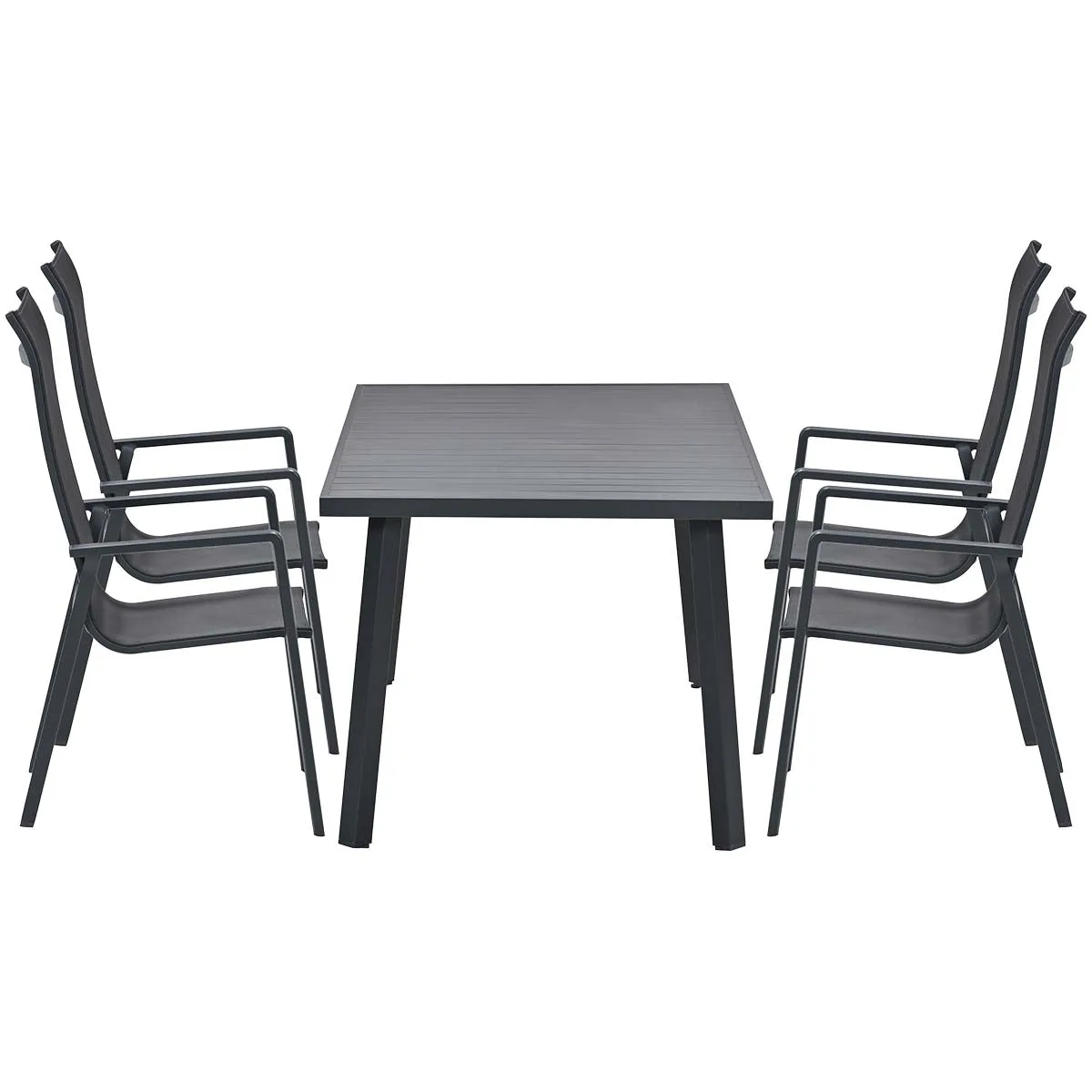 Garden Impressions Osaka stapelbare tuinstoelen 4 stuks + Terni tafel 160 cm