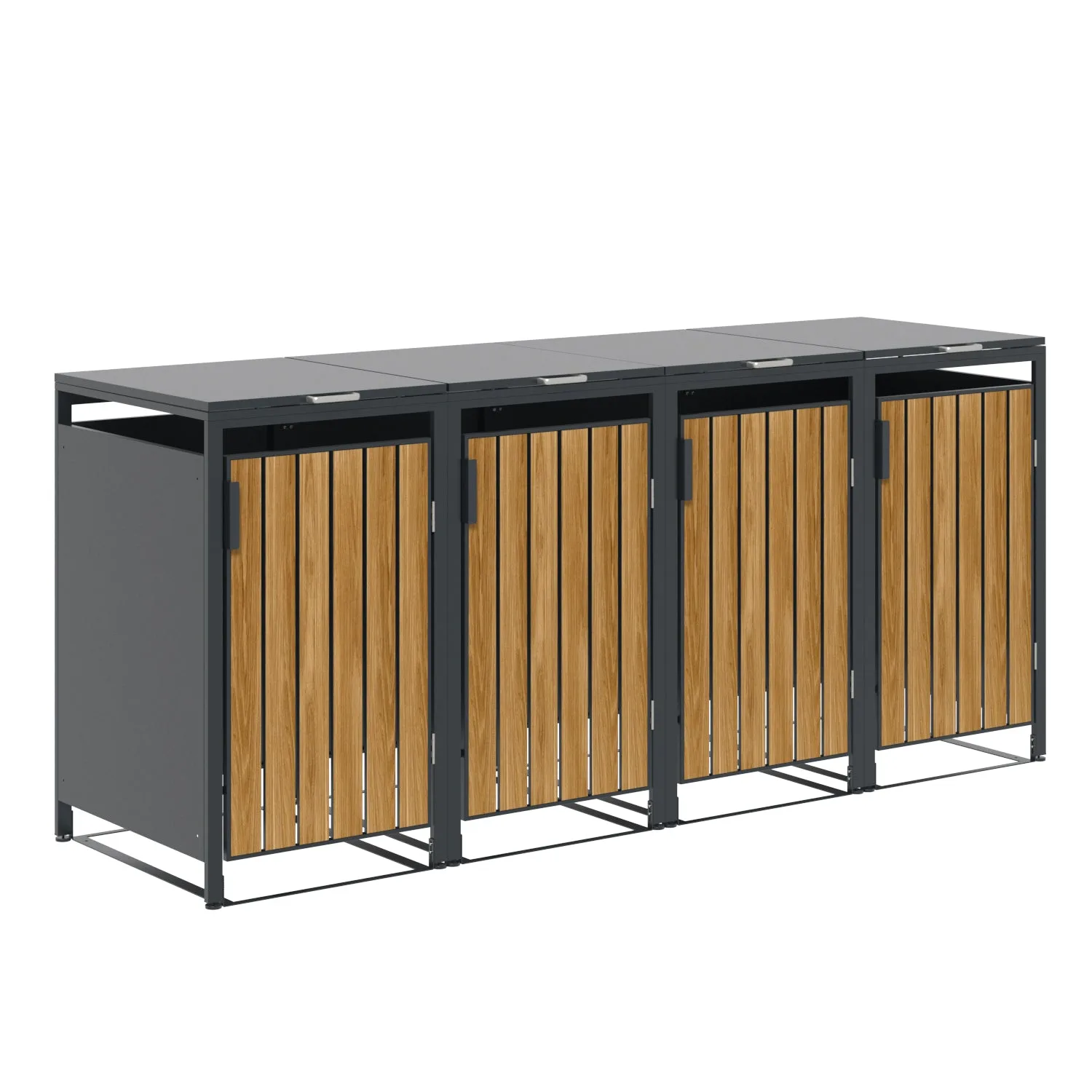 Garden Impressions BinPort containerbox voor 4 containers 240L antraciet teak look
