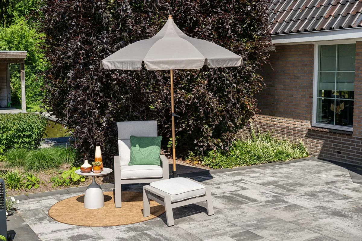 Parasolset Garden Impressions Aloha Ø200 cm taupe avec pied