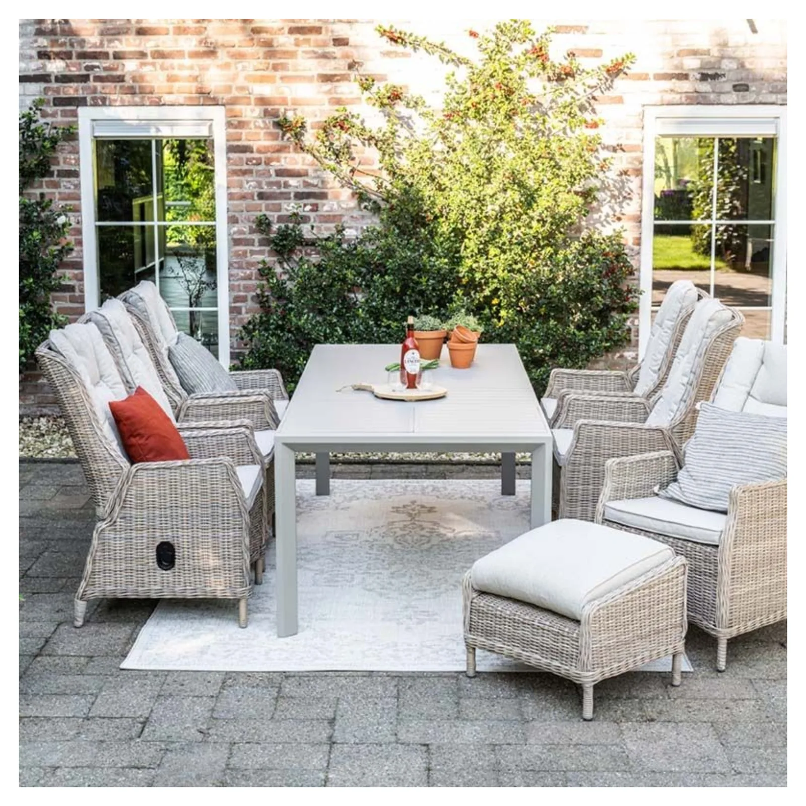 Osborne verstelbare tuinstoel wicker - vintage willow - desert sand 4