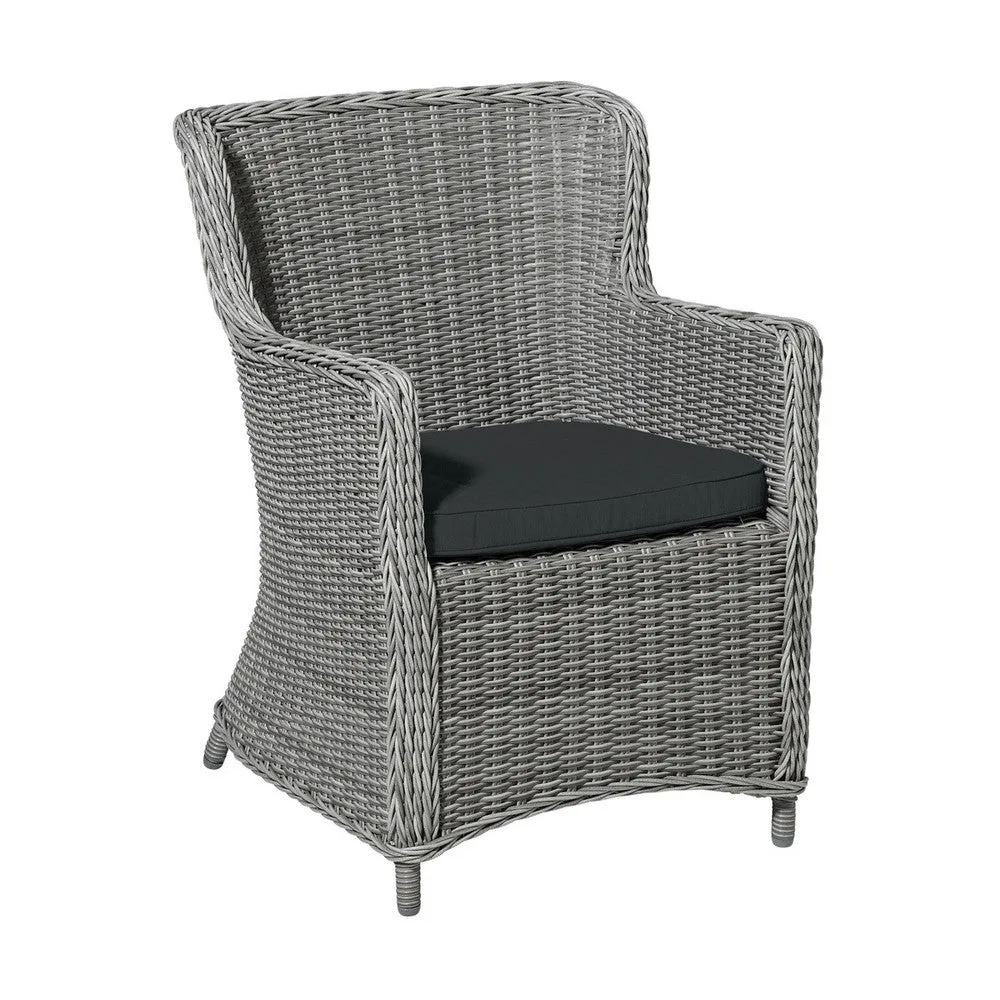Madison wicker universeel zitkussen Dark grey canvas eco+ 48x48 cm