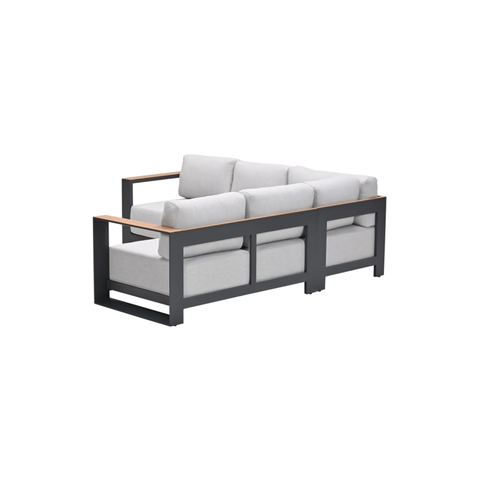 Levanto hoek loungeset - 3-delig - carbon black - valley sand - light teaklook 5
