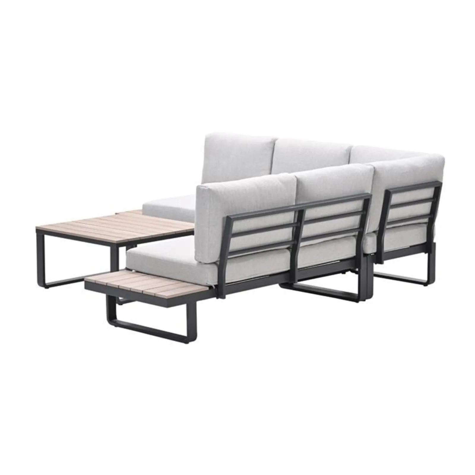 Garden Impressions Masone hoek loungeset - 4-delig - c. black valley sand - light teak VW 6