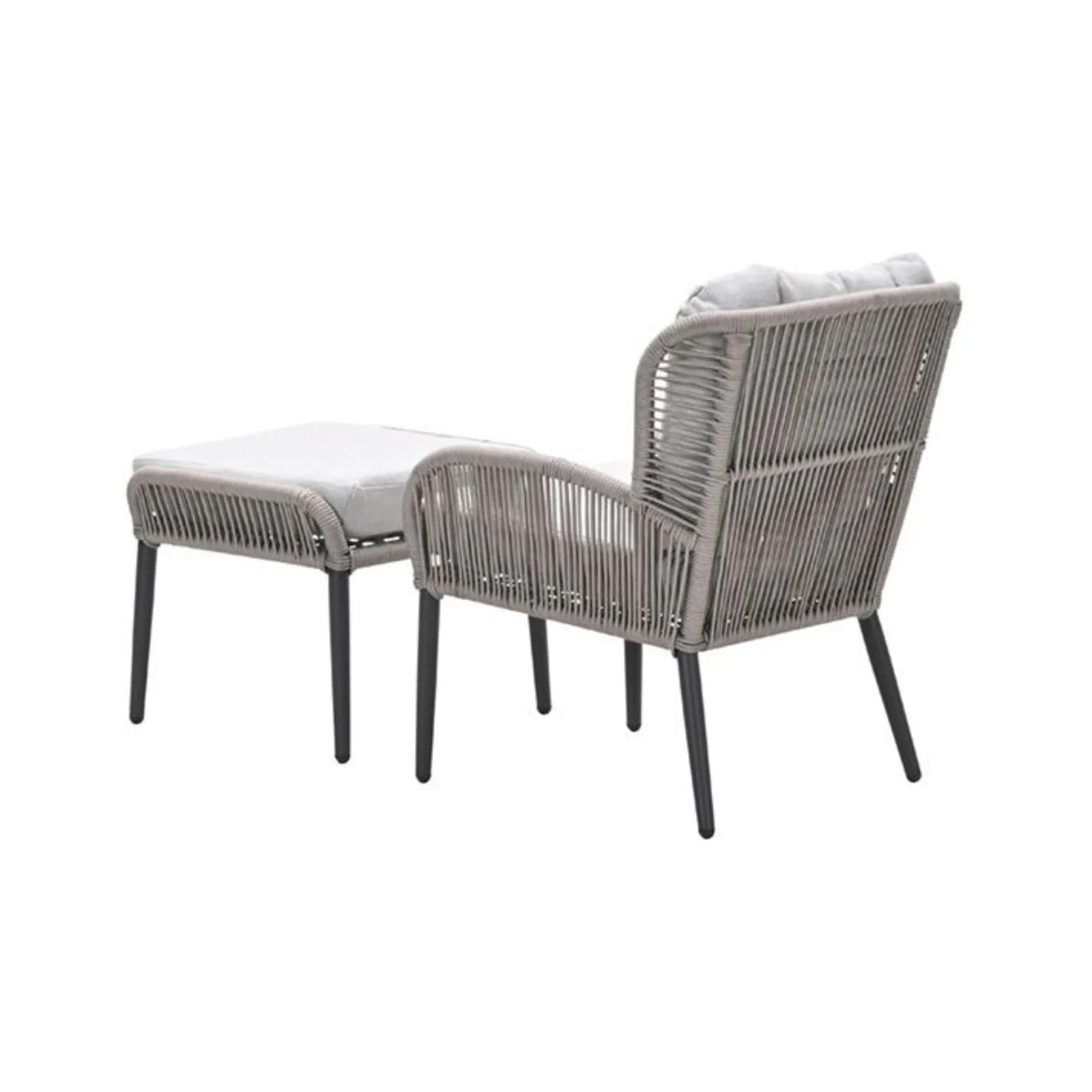 Monaco loungestoel - inclusief voetenbank - rope taupe 4
