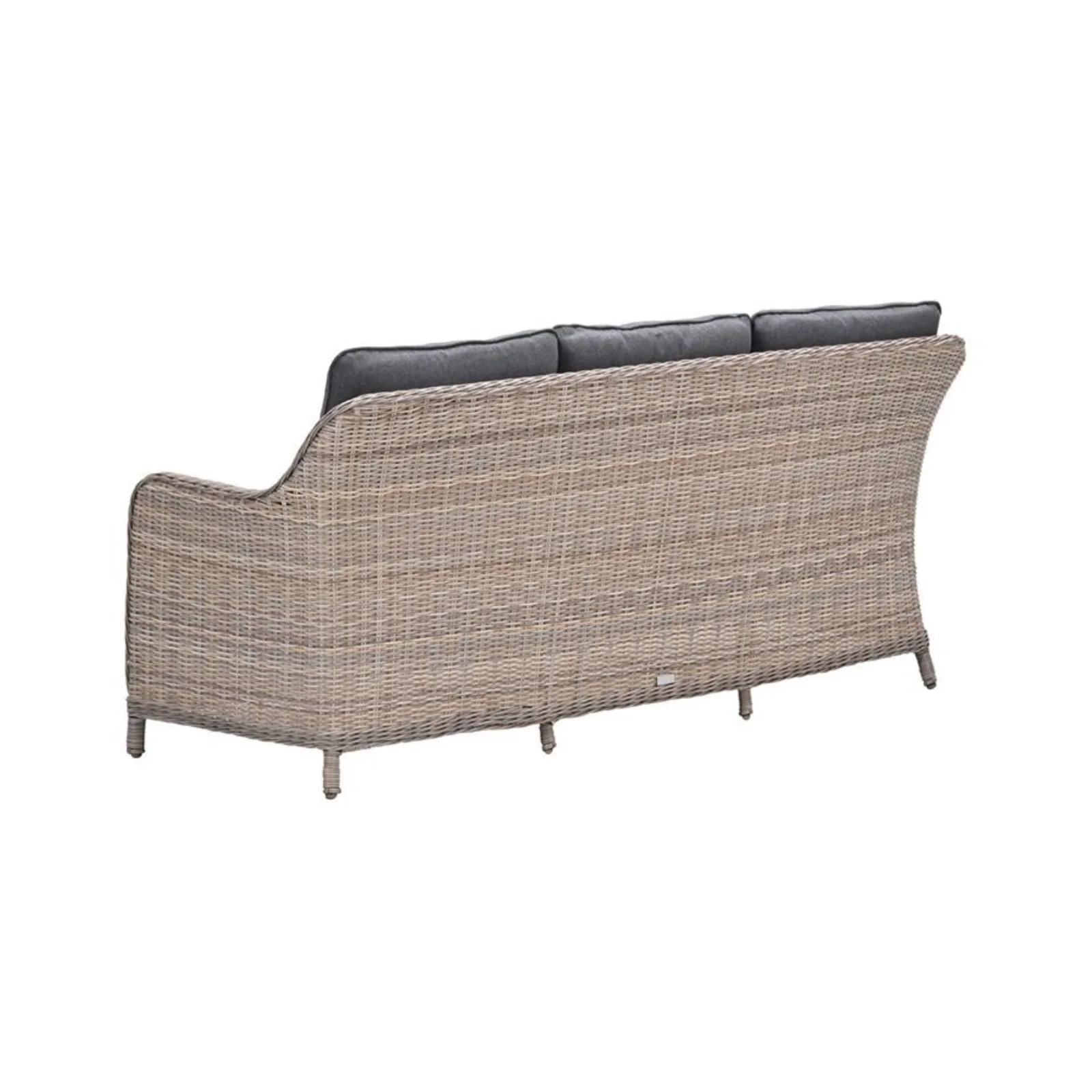 Milwaukee driezits tuinbank wicker - vintage willow - mystic grey 4