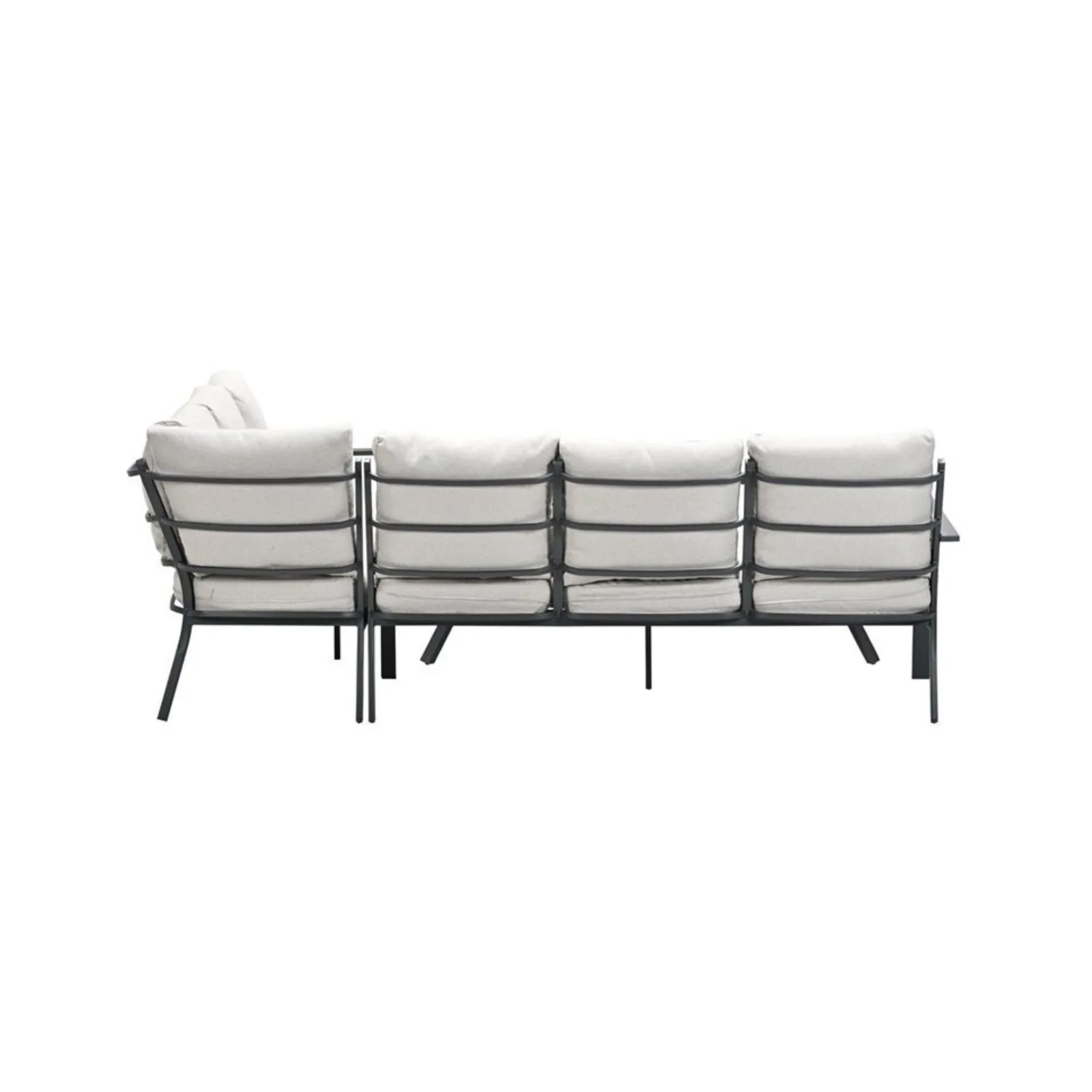 Sergio lounge diningset - 3-delig - rechts - carbon black - desert sand 4