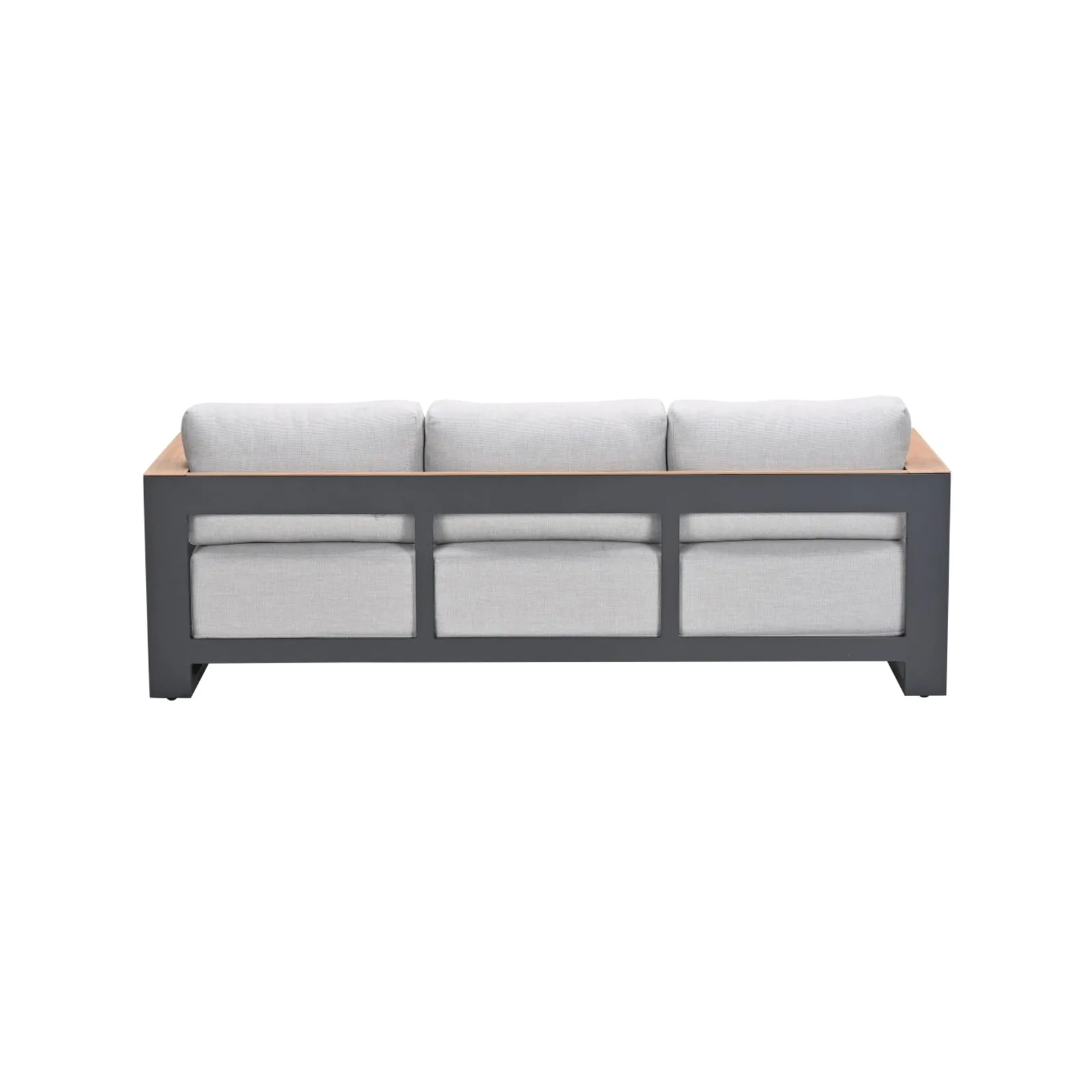 Levanto driezits loungebank - carbon black - valley sand light teaklook 3