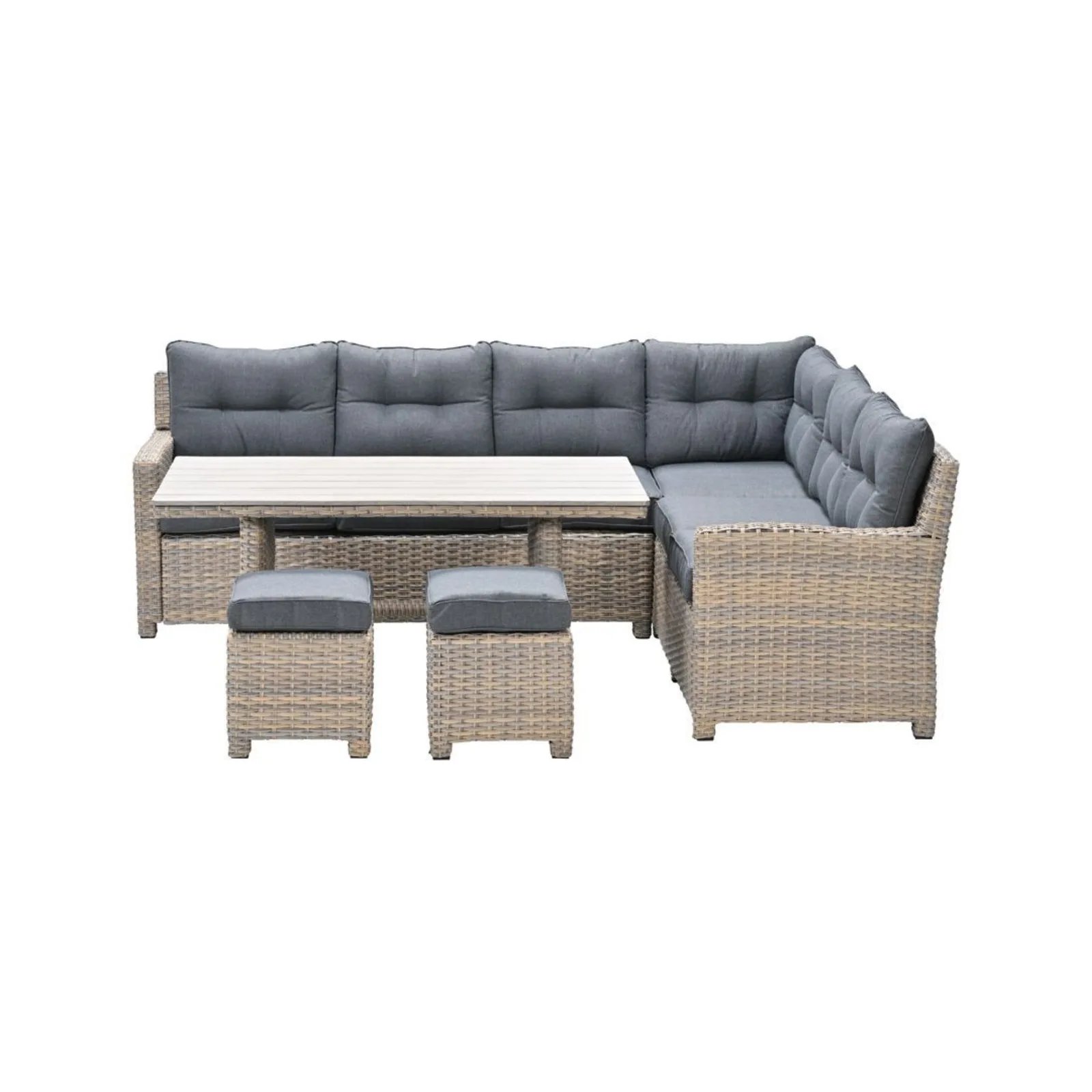 Bahama lounge-diningset - 5-delig - rechts - vintage willow - wicker - light teak Vironwood 3