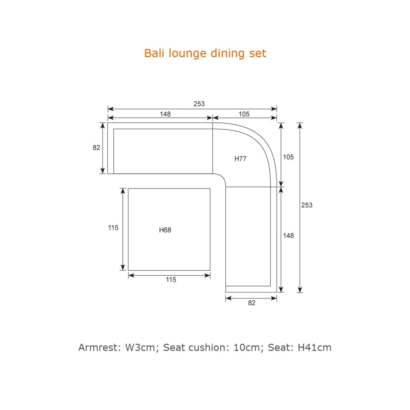 Garden Impressions Bali lounge diningset 4-delig grijs rotan 6