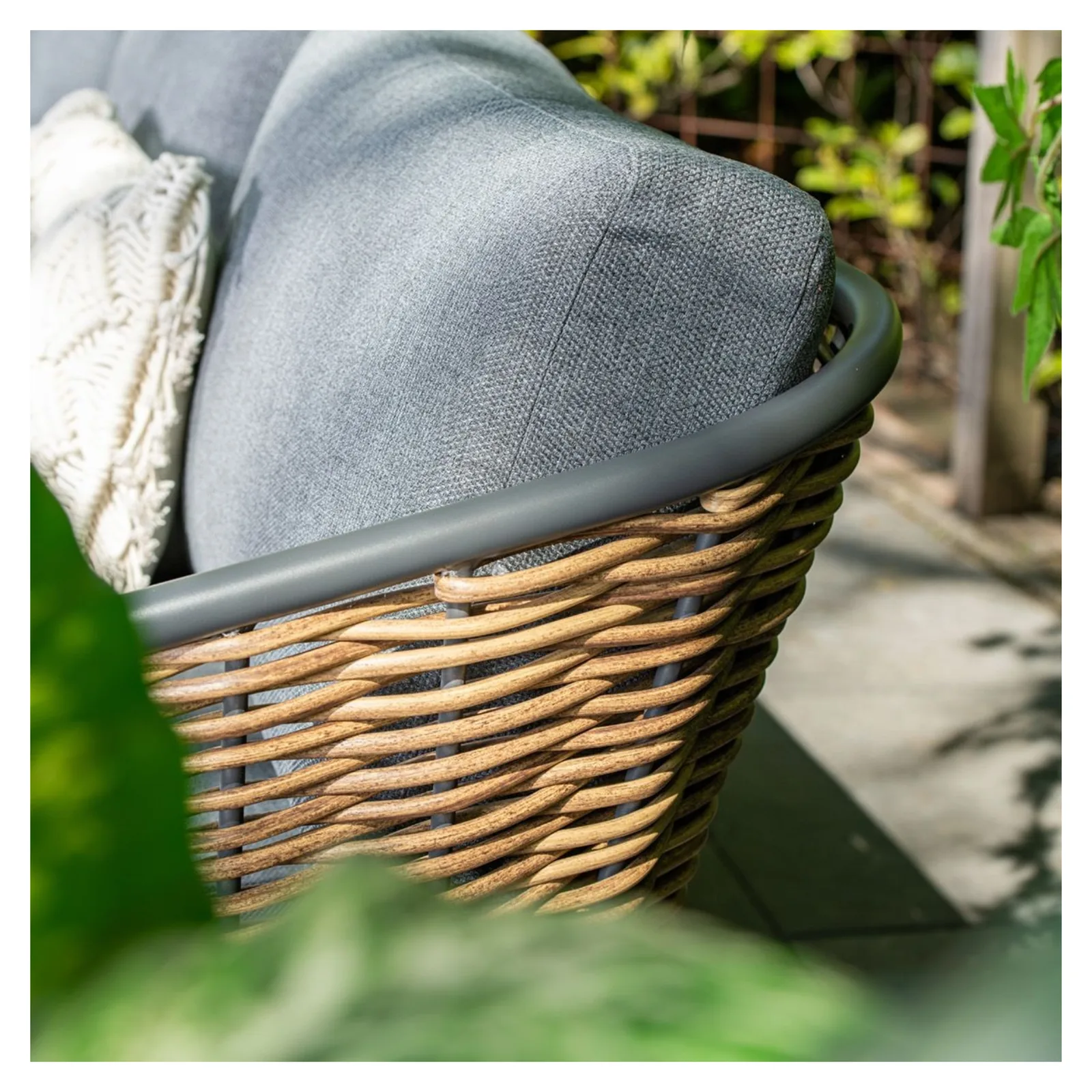 Garden Impressions Bali lounge diningset 4-delig grijs rotan 3