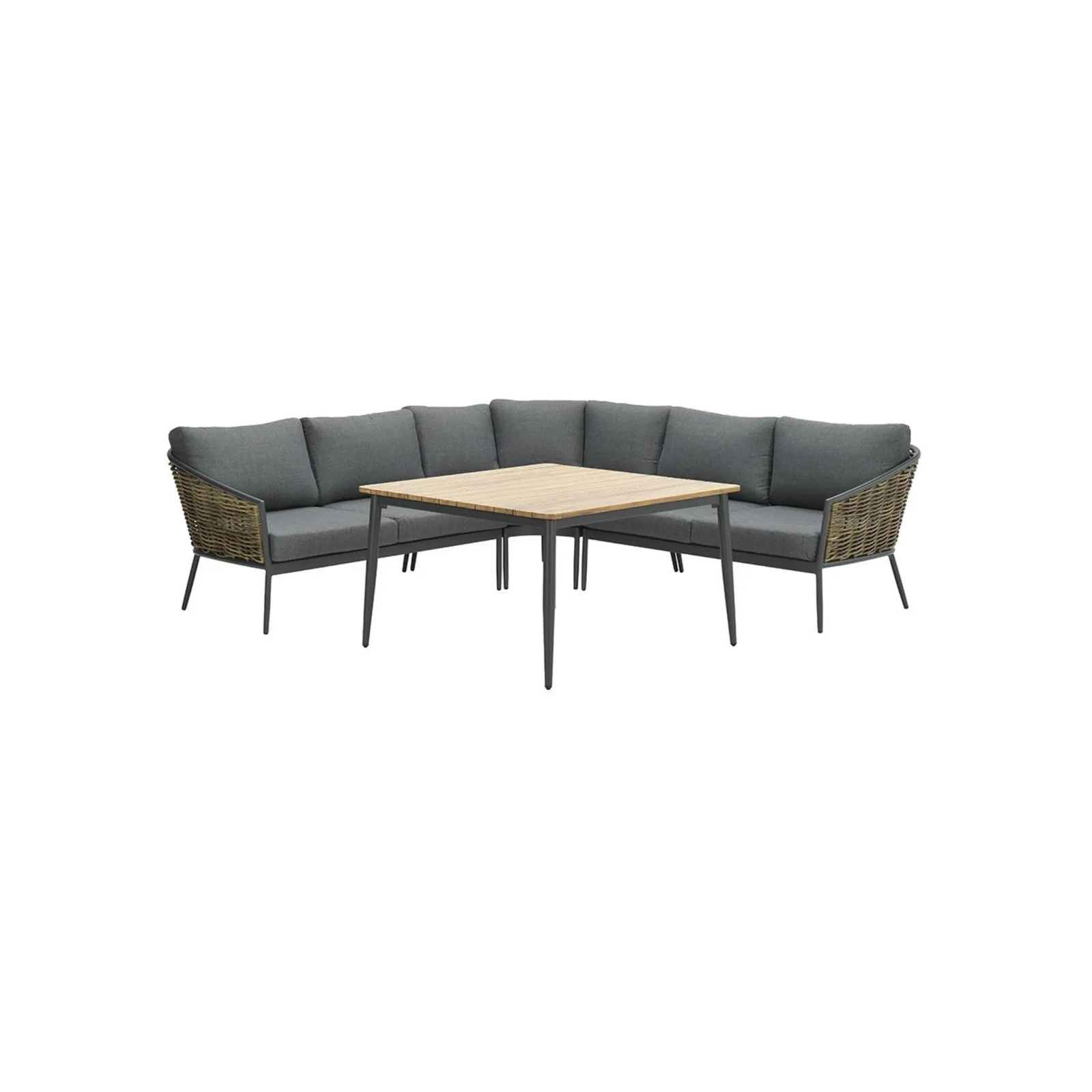 Garden Impressions Bali lounge diningset 4-delig grijs rotan