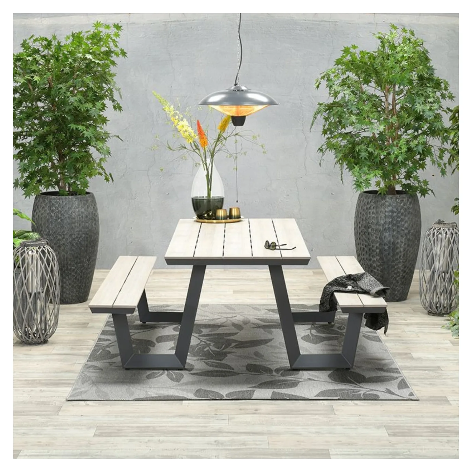 Bell picknick set - 200x178 cm - carbon black - light teak vironwood 6