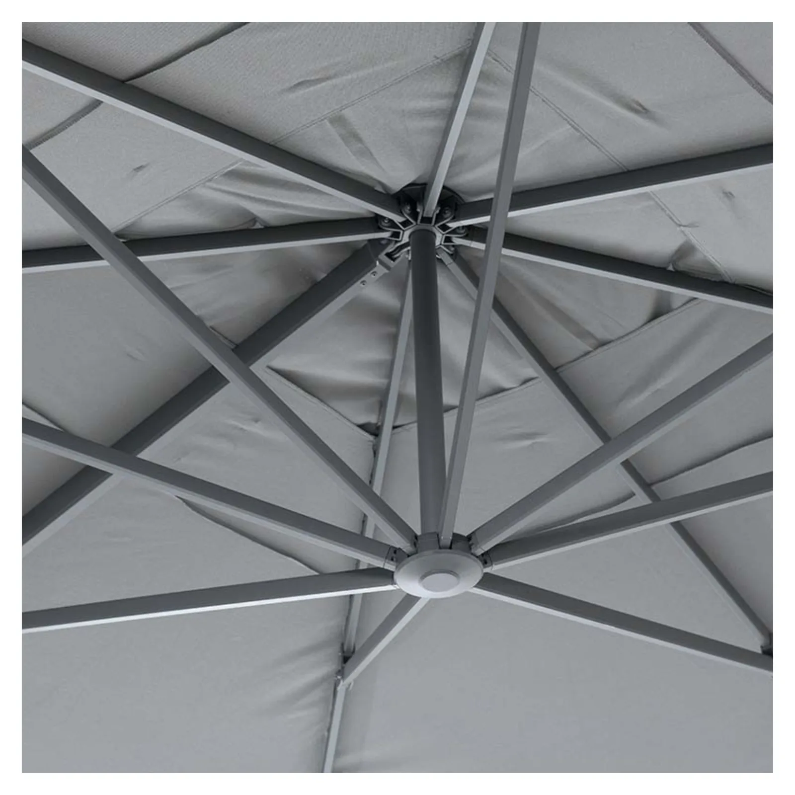 Hawaii King pole zweefparasol - 400x400 cm - carbon black - dark grey 6