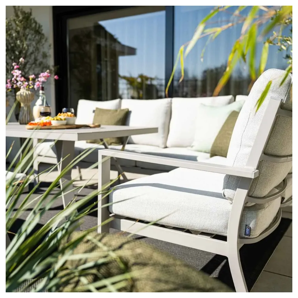 Sergio dining loungeset aluminium set 3-delig rechts - valley sand - Taupe 8