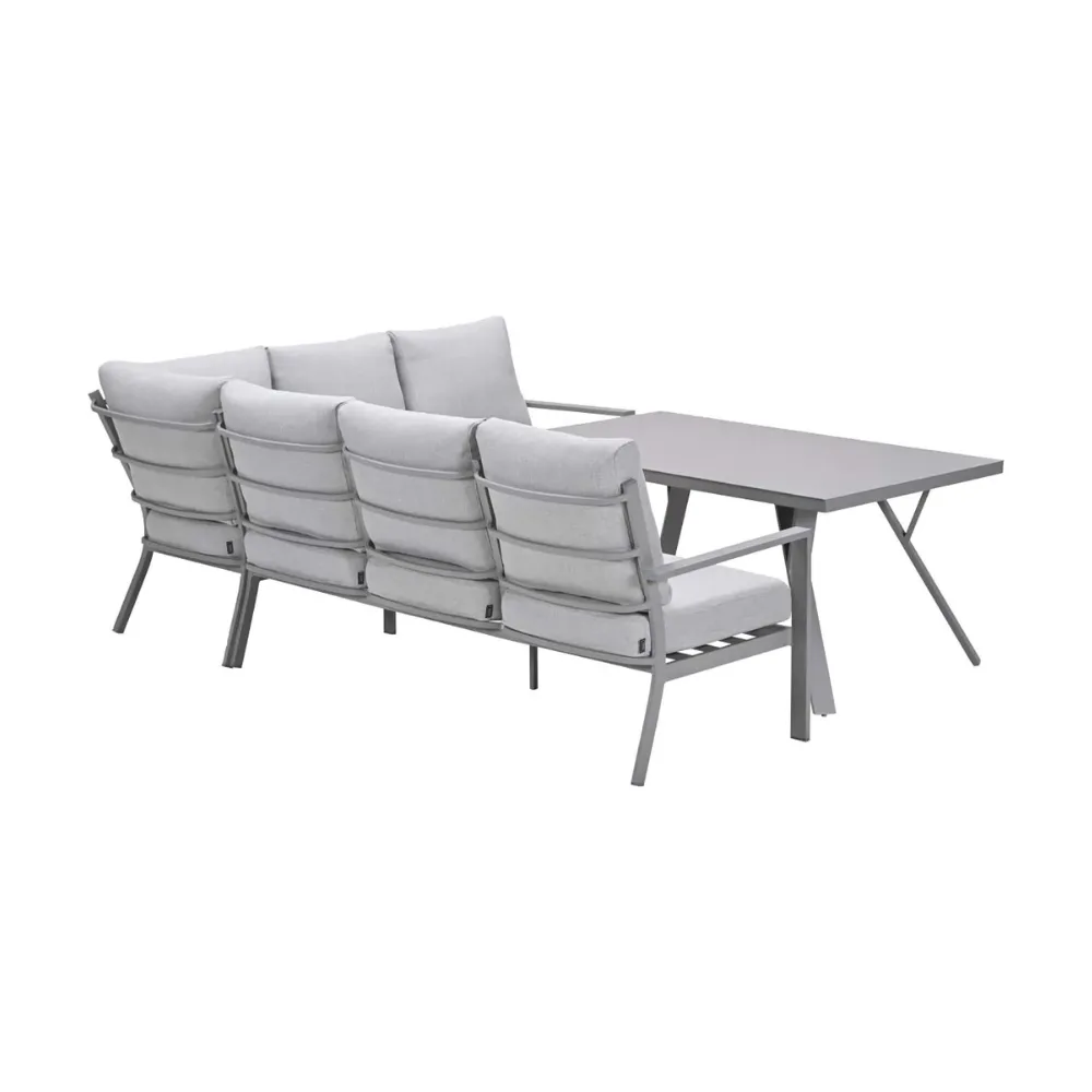 Sergio dining loungeset aluminium set 3-delig links- valley sand - Taupe 6