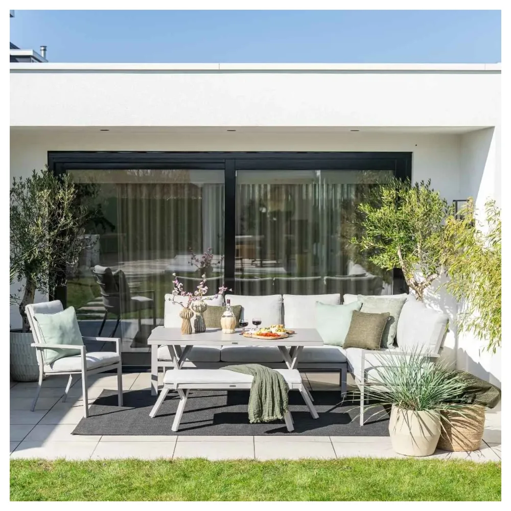 Sergio dining loungeset aluminium set 3-delig rechts - valley sand - Taupe 7