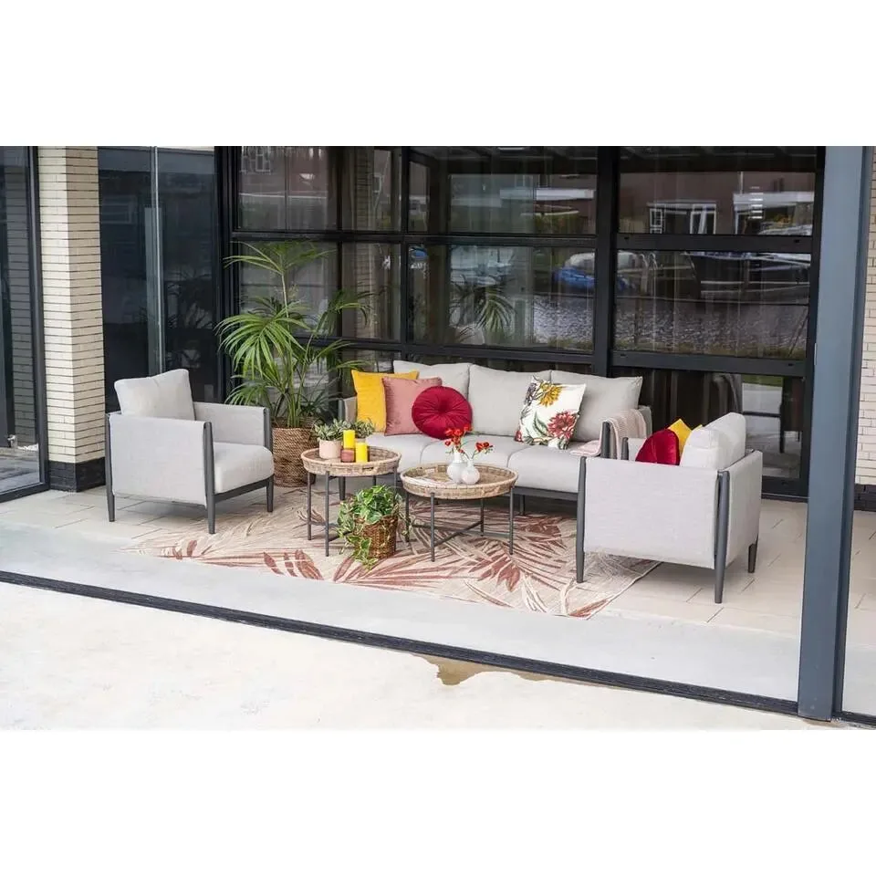 Benidorm bijzettafel set wicker aluminium