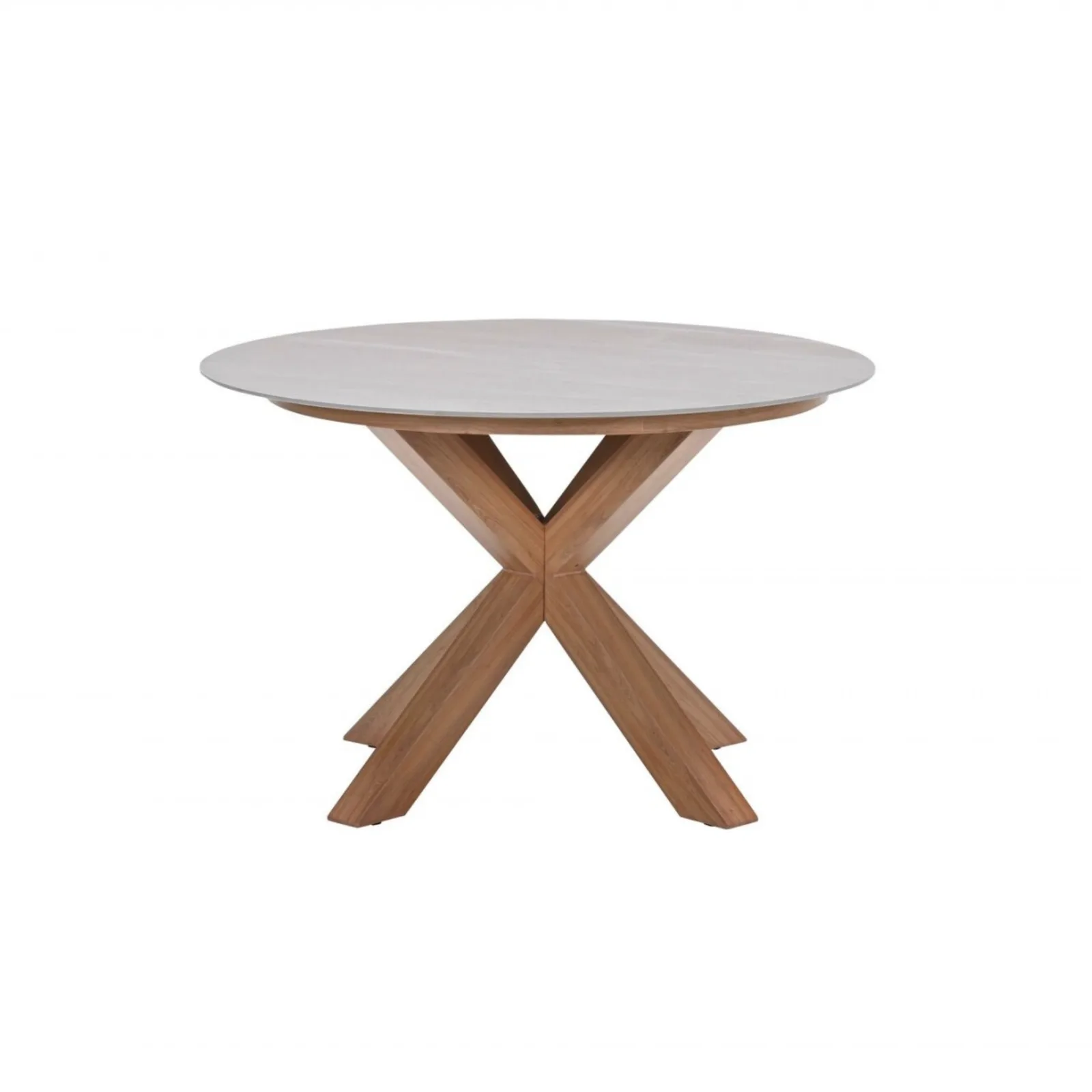 Ronde tuintafel lowland - Ø120 cm - light teaklook - Centostone Napoli sand 6
