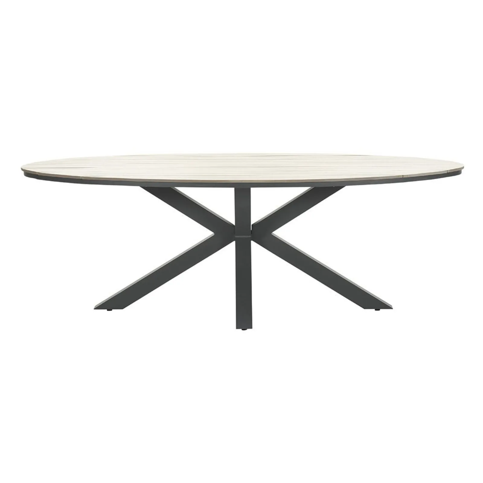 Edison tuintafel - ovaal - 280x140 cm - carbon black - light teak Vironwood 5