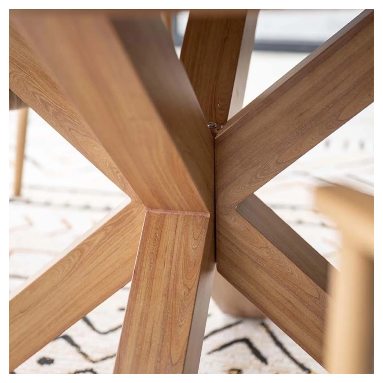 Ronde tuintafel lowland - Ø120 cm - light teaklook - Centostone Napoli sand 5