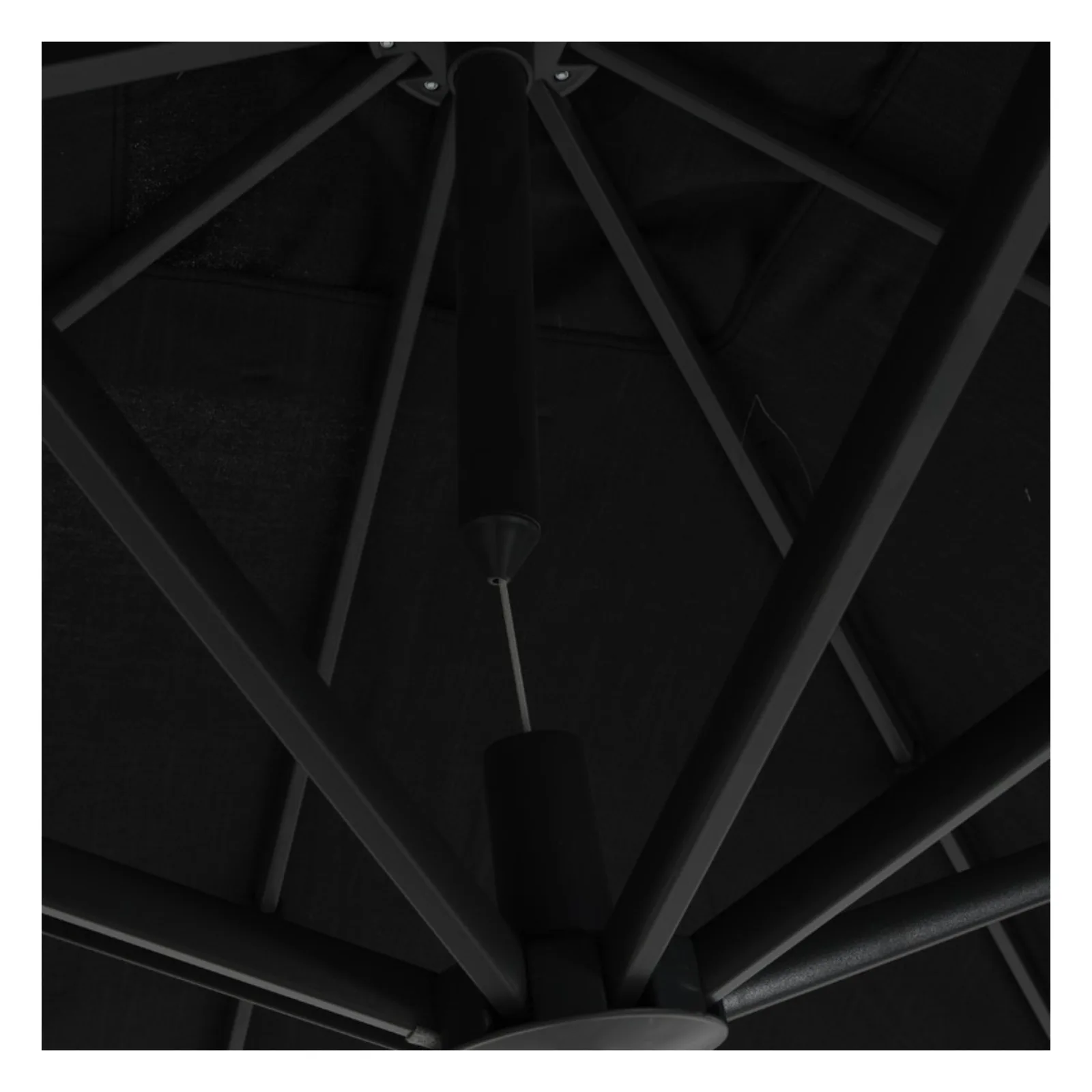 Hawaii Deluxe zweefparasol - 300x300 cm - carbon black - black 3