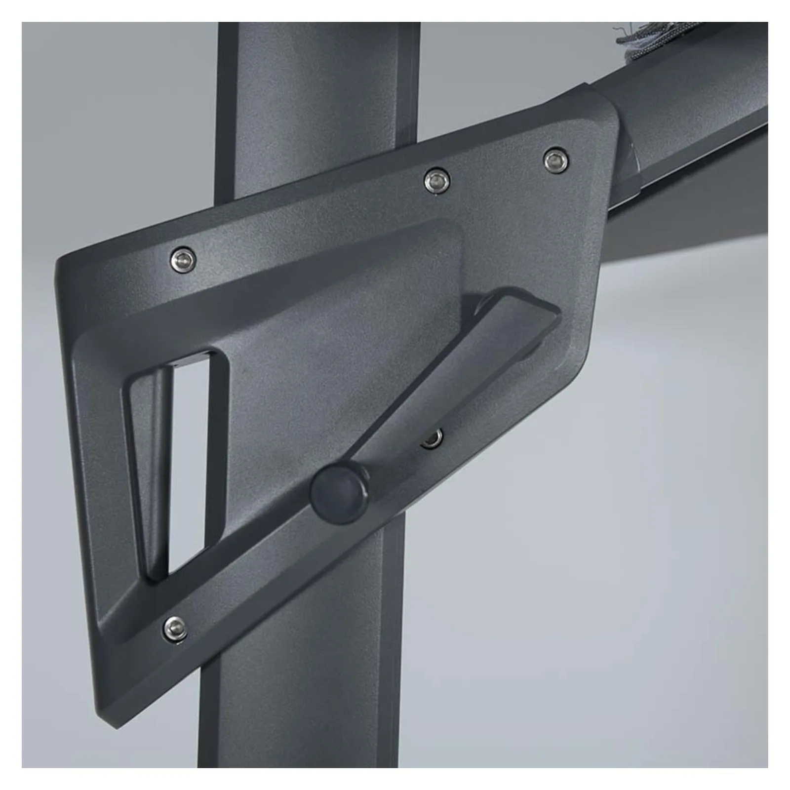 Hawaii King pole zweefparasol - 400x400 cm - carbon black - dark grey 4