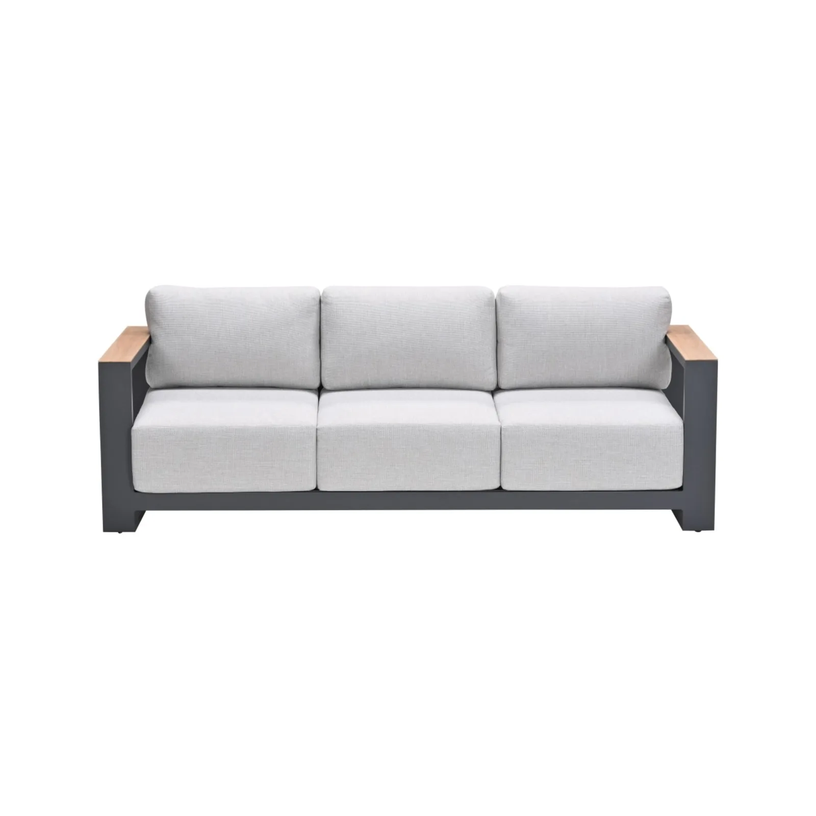 Levanto driezits loungebank - carbon black - valley sand light teaklook 4