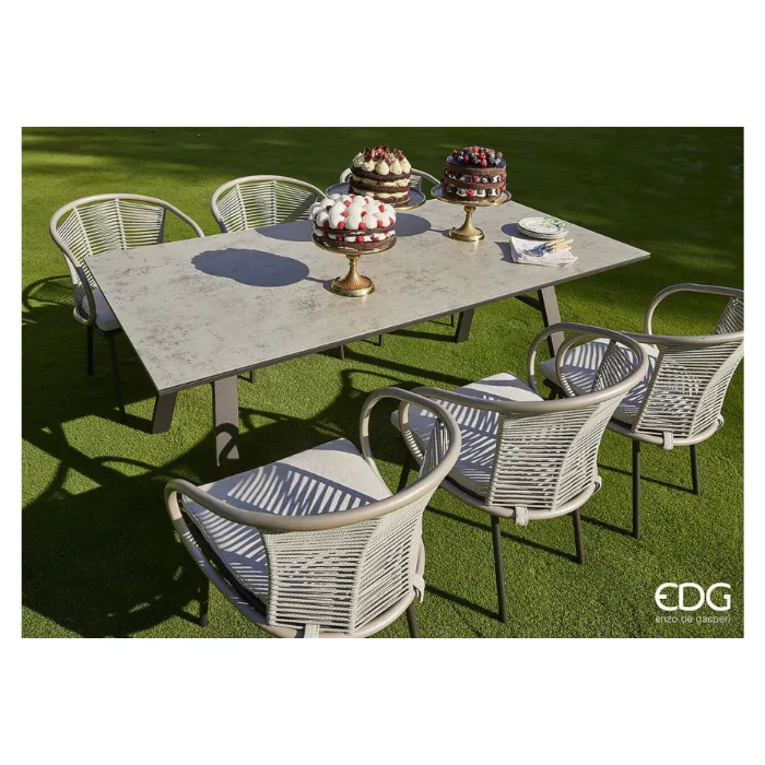 EDG Dining tuinset 6 personen aluminium rope 3