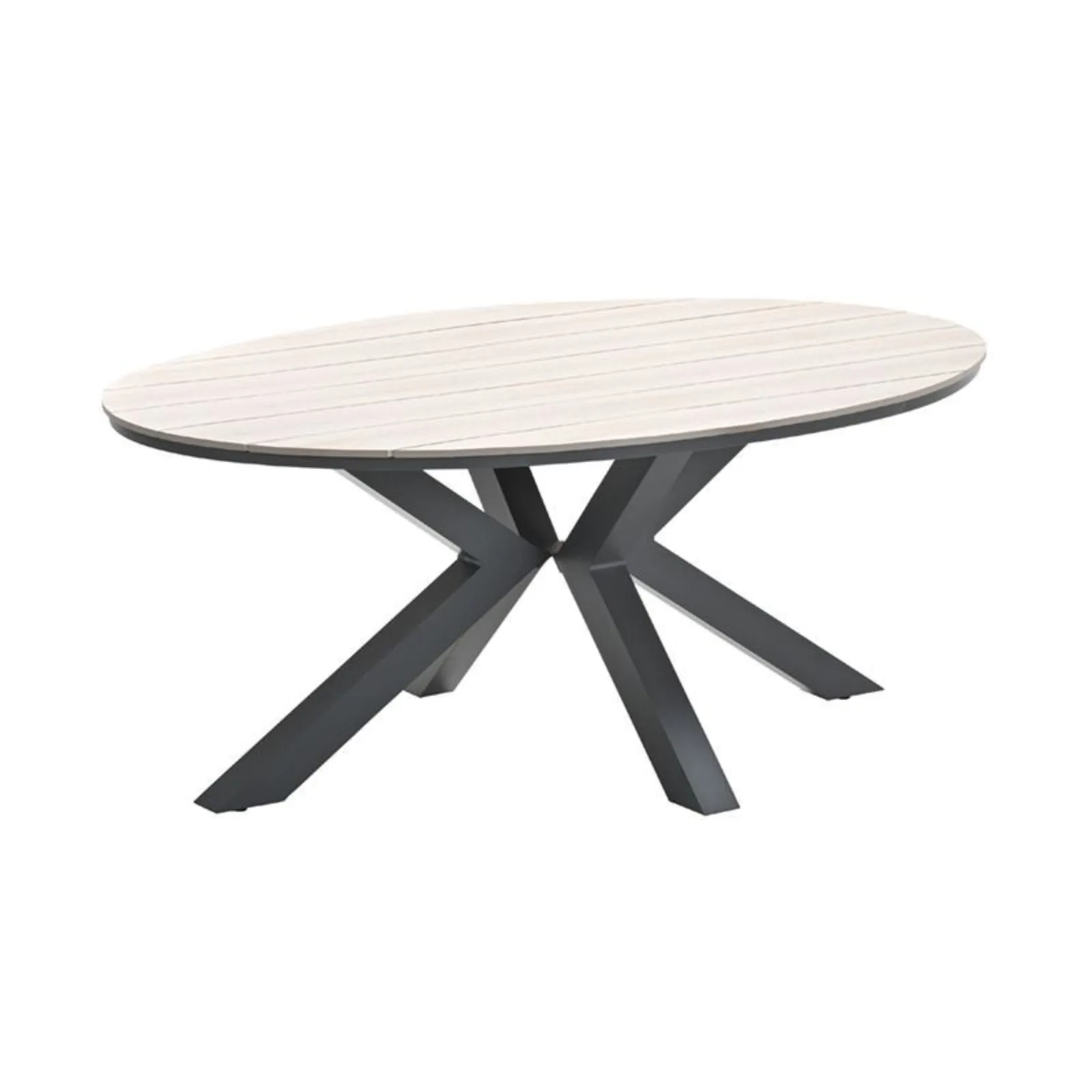 Edison tuintafel - ovaal - 180x115 cm - carbon black - light teak Vironwood 4