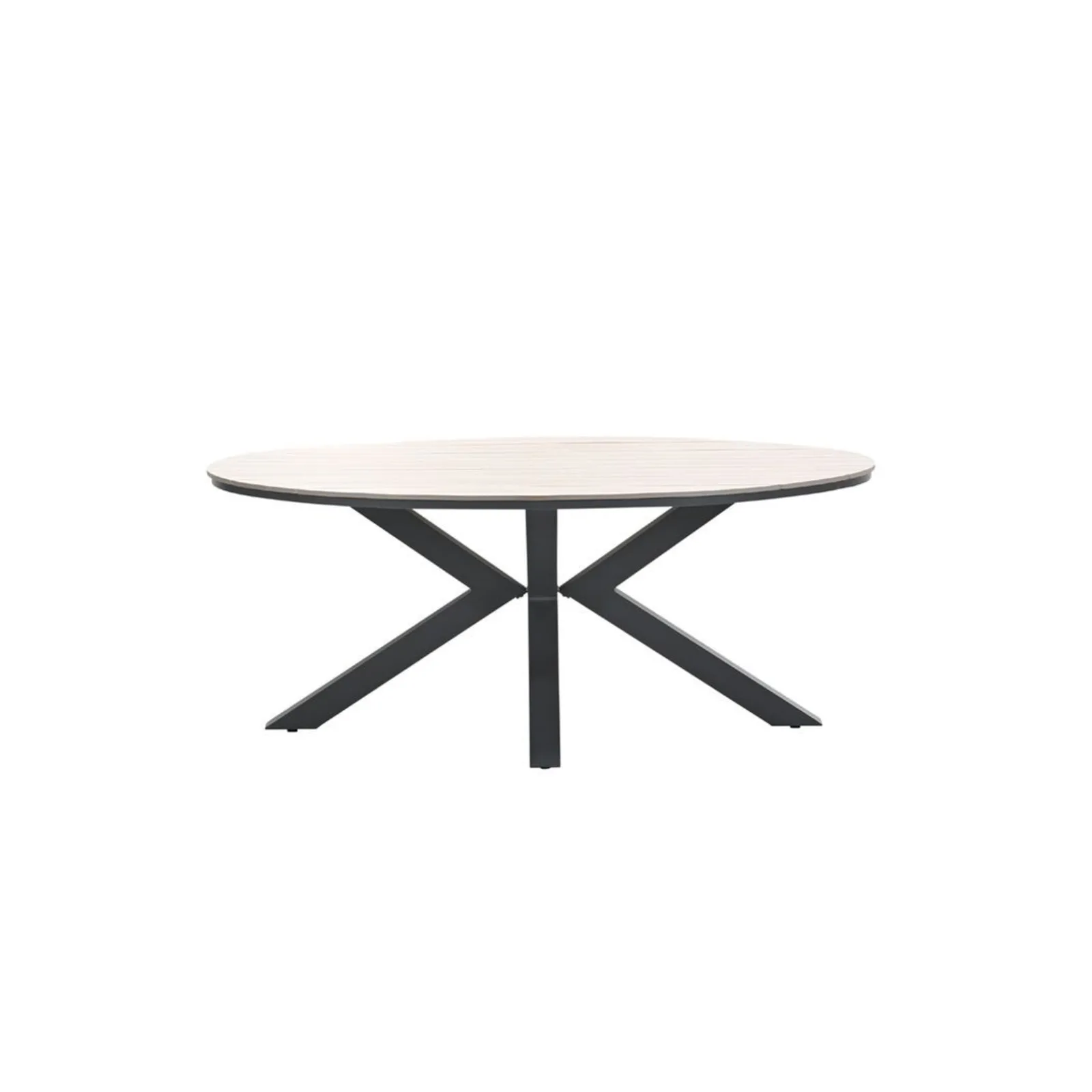 Edison tuintafel - ovaal - 180x115 cm - carbon black - light teak Vironwood 3