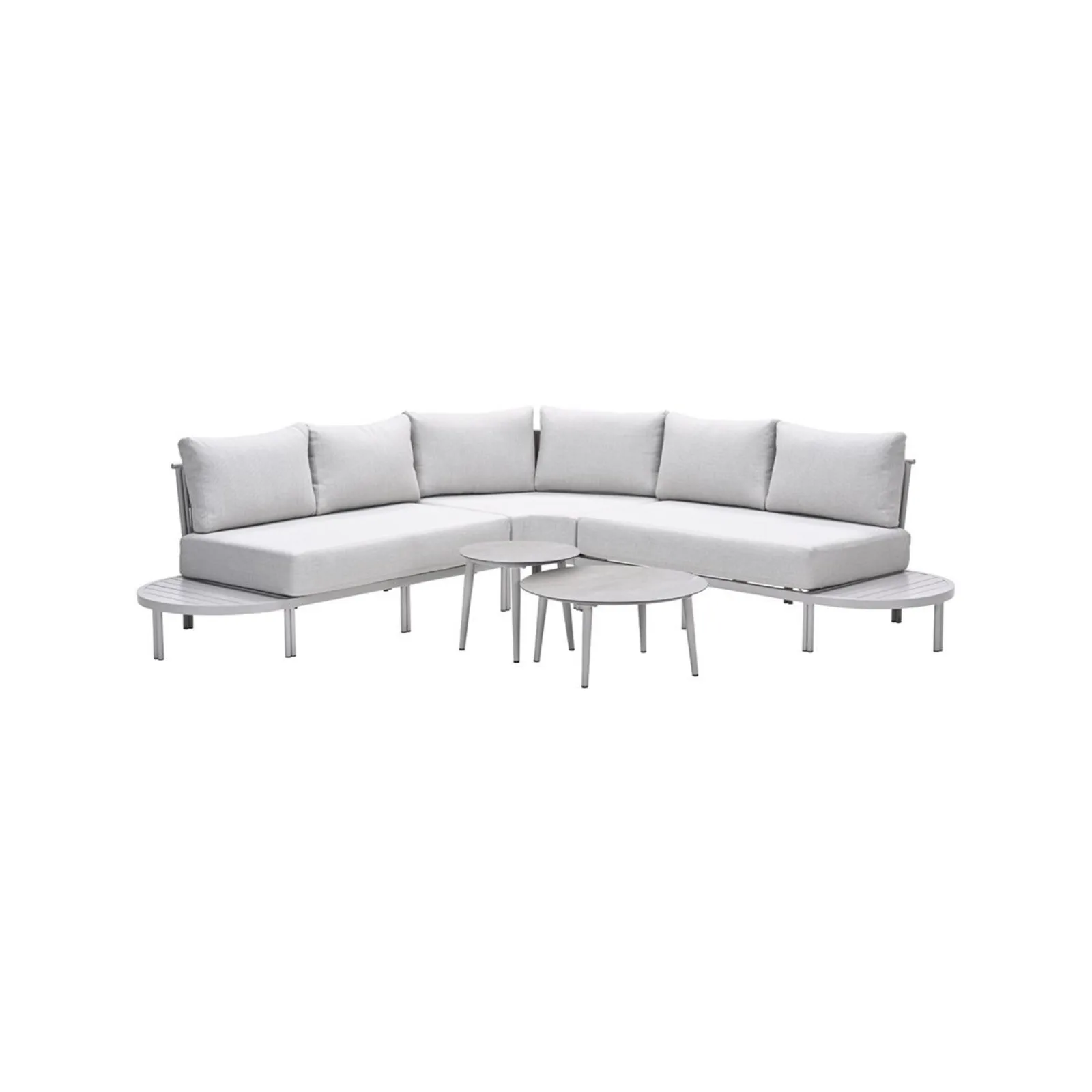 Frigole loungeset - 5-delig - taupe - sand - valley sand - keramisch glas