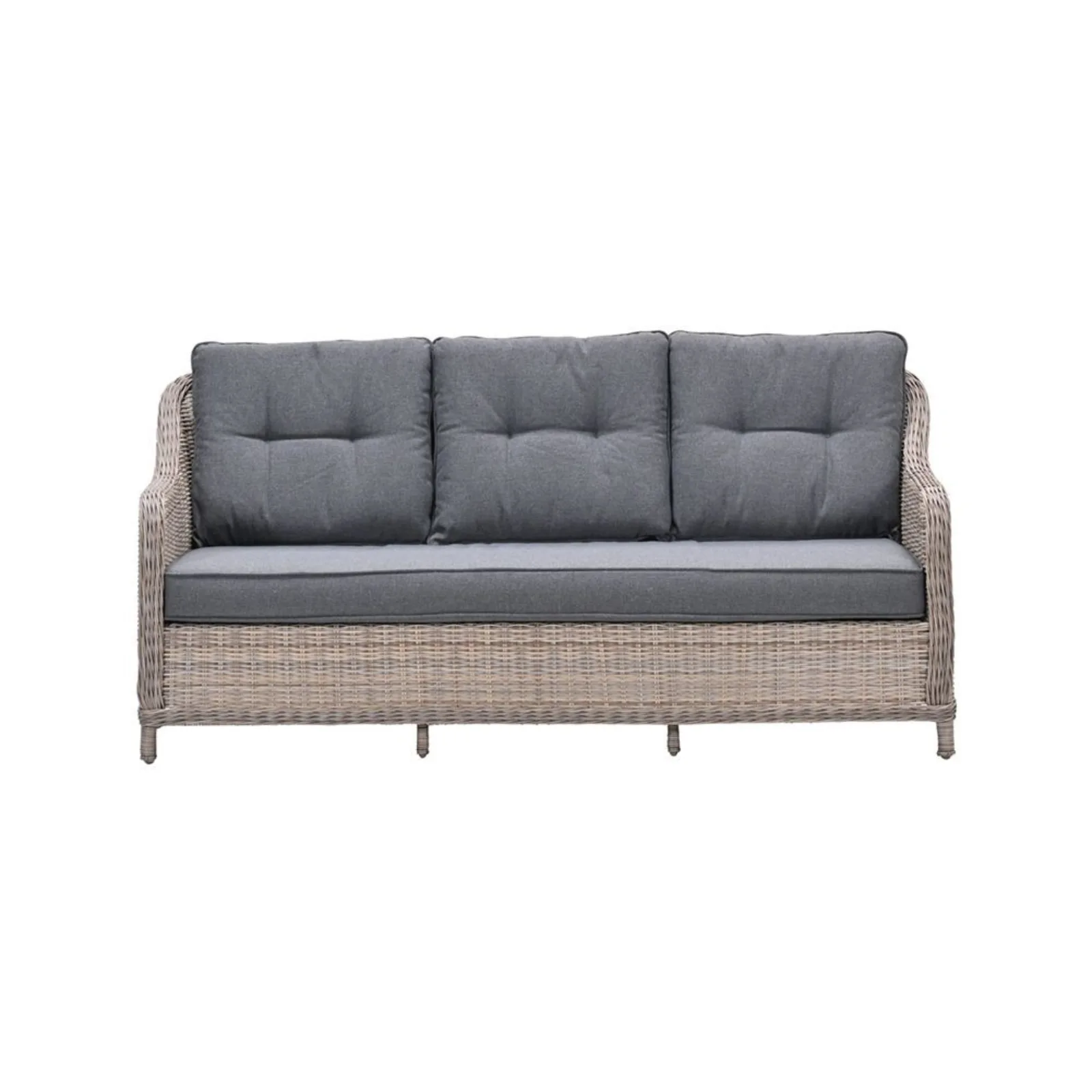 Milwaukee driezits tuinbank wicker - vintage willow - mystic grey 3